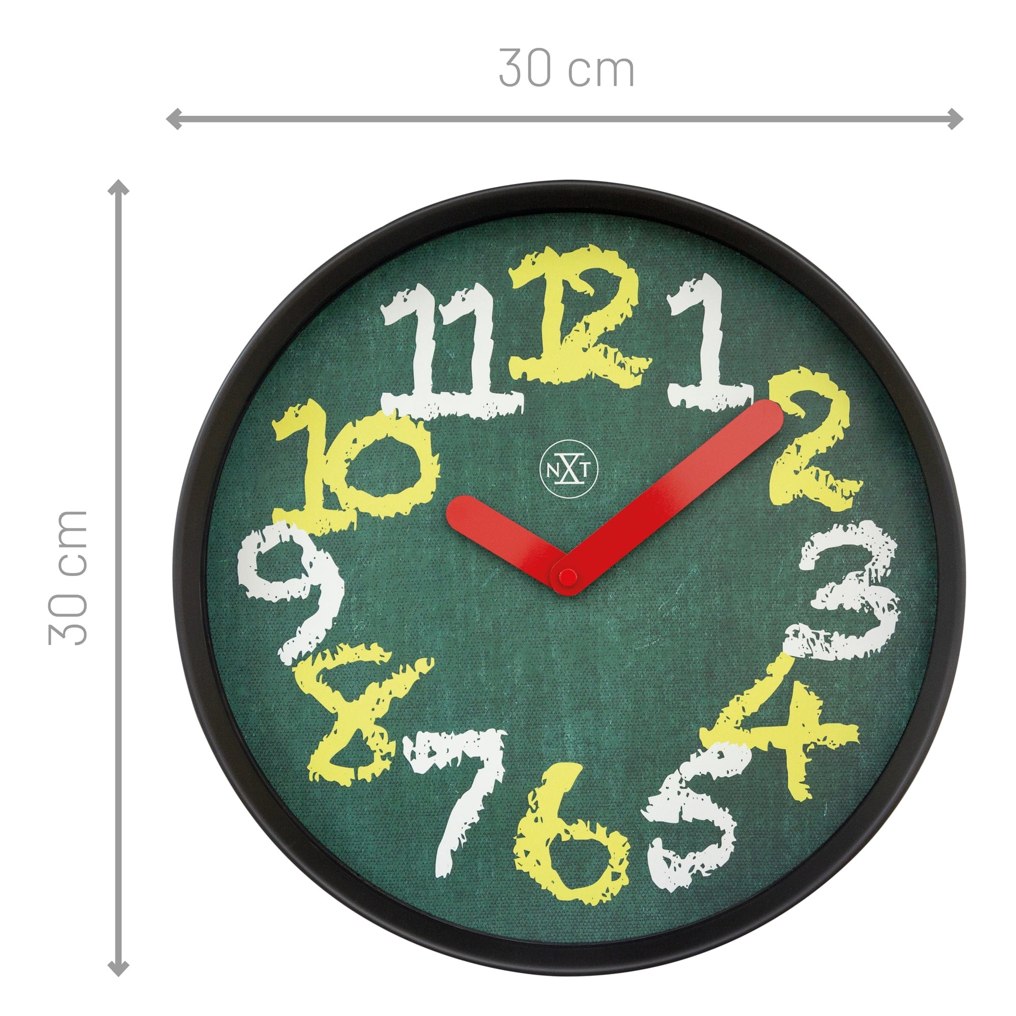 Wall clock 30cm - Silent - Green - Plastic - "Chalkboard" - Goat Corp