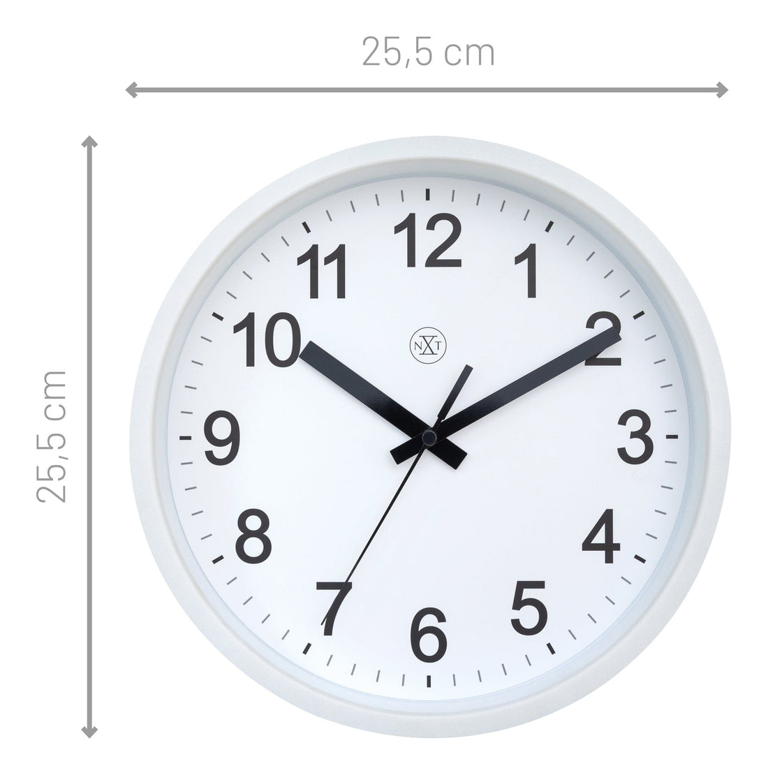 Wall clock 25.5cm - Silent - Plastic - "Robust" - Goat Corp