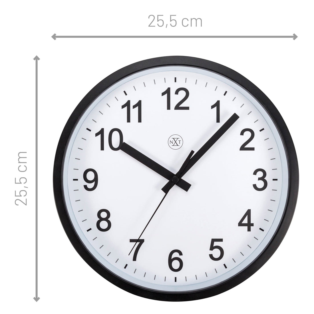 Wall clock 25.5cm - Silent - Plastic - "Robust" - Goat Corp