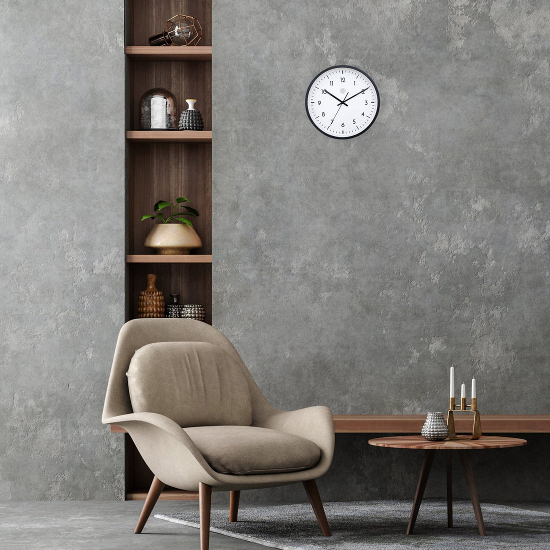 Wall clock 30cm - Silent - Plastic - "Easy Big" - Goat Corp