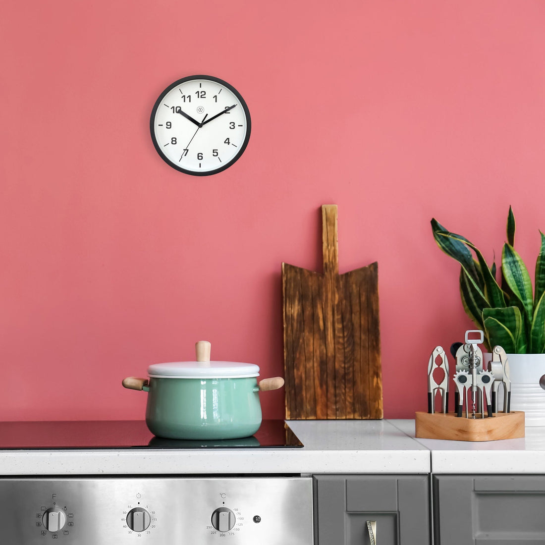 Wall clock 20cm - Silent - Plastic - "Easy Small" - Goat Corp