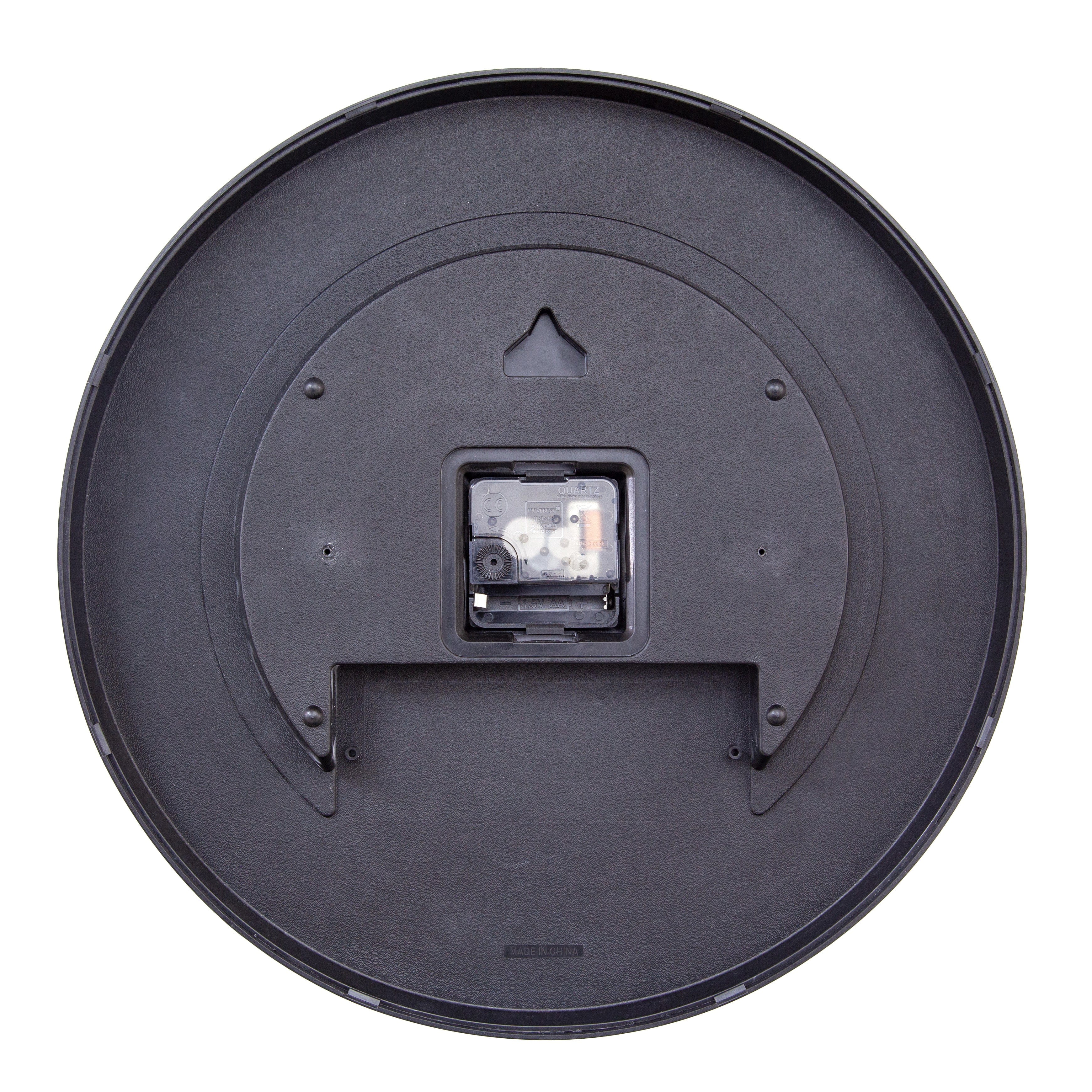 Wall Clock 35cm-Silent-Black/Multicolour-ABS- nXt 'Bit' - Goat Corp