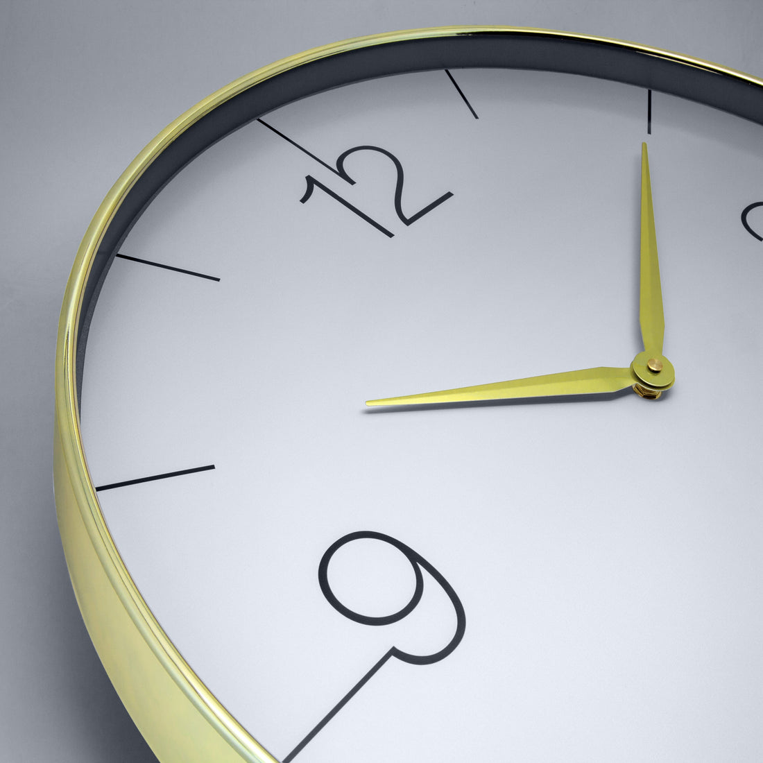 Wall clock 51cm-Silent-Gold/Chrome/Grey-Plastic-nXt 'Finesse Large' - Goat Corp