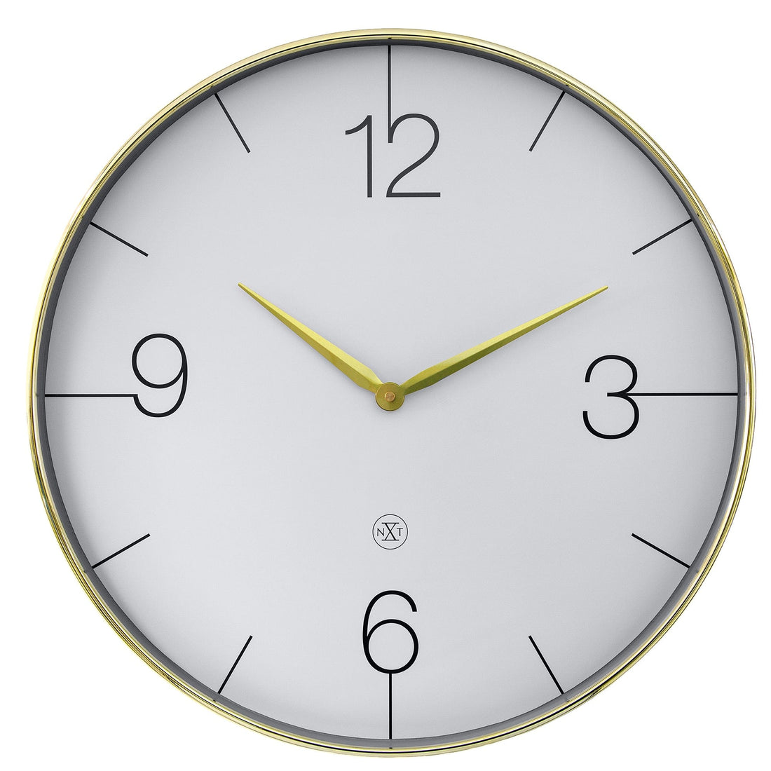 Wall clock 51cm-Silent-Gold/Chrome/Grey-Plastic-nXt 'Finesse Large' - Goat Corp
