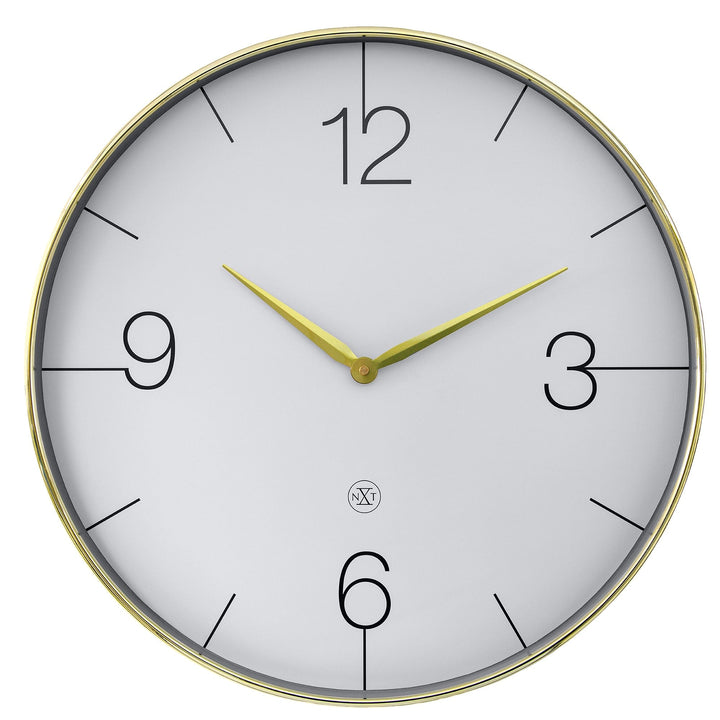 Wall clock 51cm-Silent-Gold/Chrome/Grey-Plastic-nXt 'Finesse Large' - Goat Corp