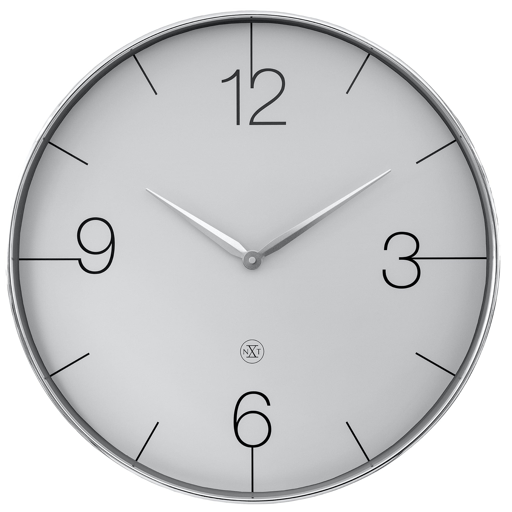 Wall clock 51cm-Silent-Gold/Chrome/Grey-Plastic-nXt 'Finesse Large' - Goat Corp
