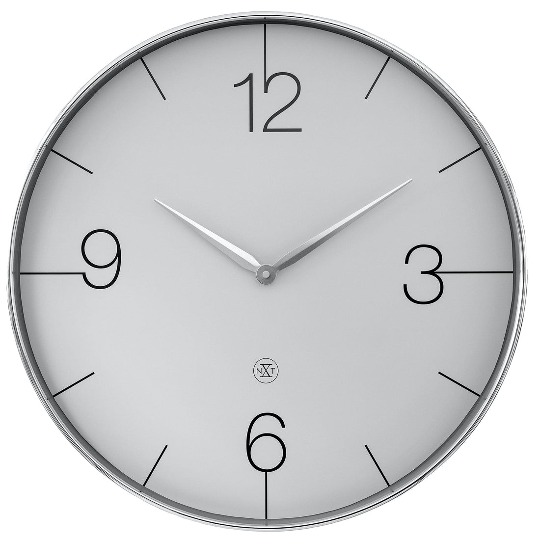 Wall clock 51cm-Silent-Gold/Chrome/Grey-Plastic-nXt 'Finesse Large' - Goat Corp