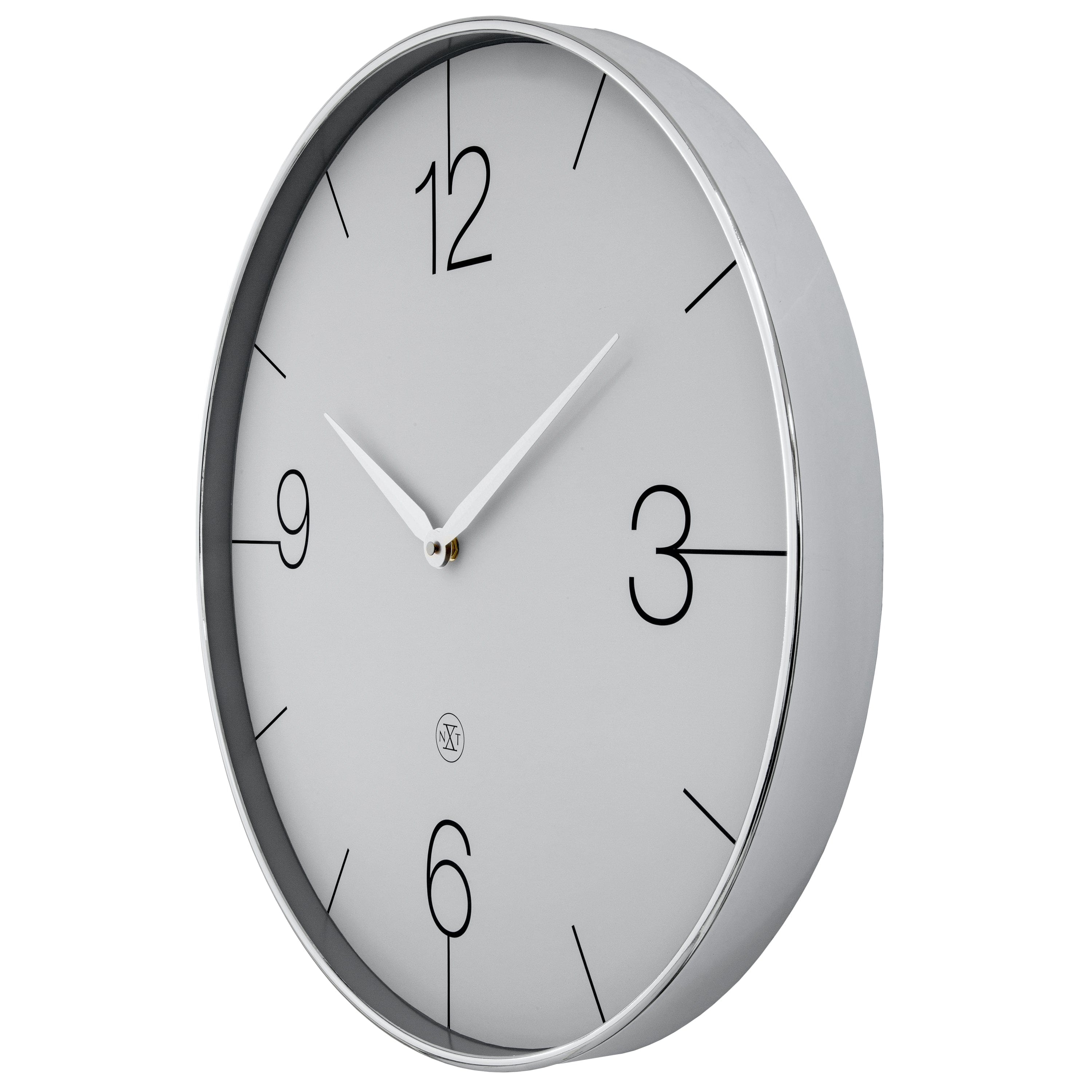 Wall clock 51cm-Silent-Gold/Chrome/Grey-Plastic-nXt 'Finesse Large' - Goat Corp