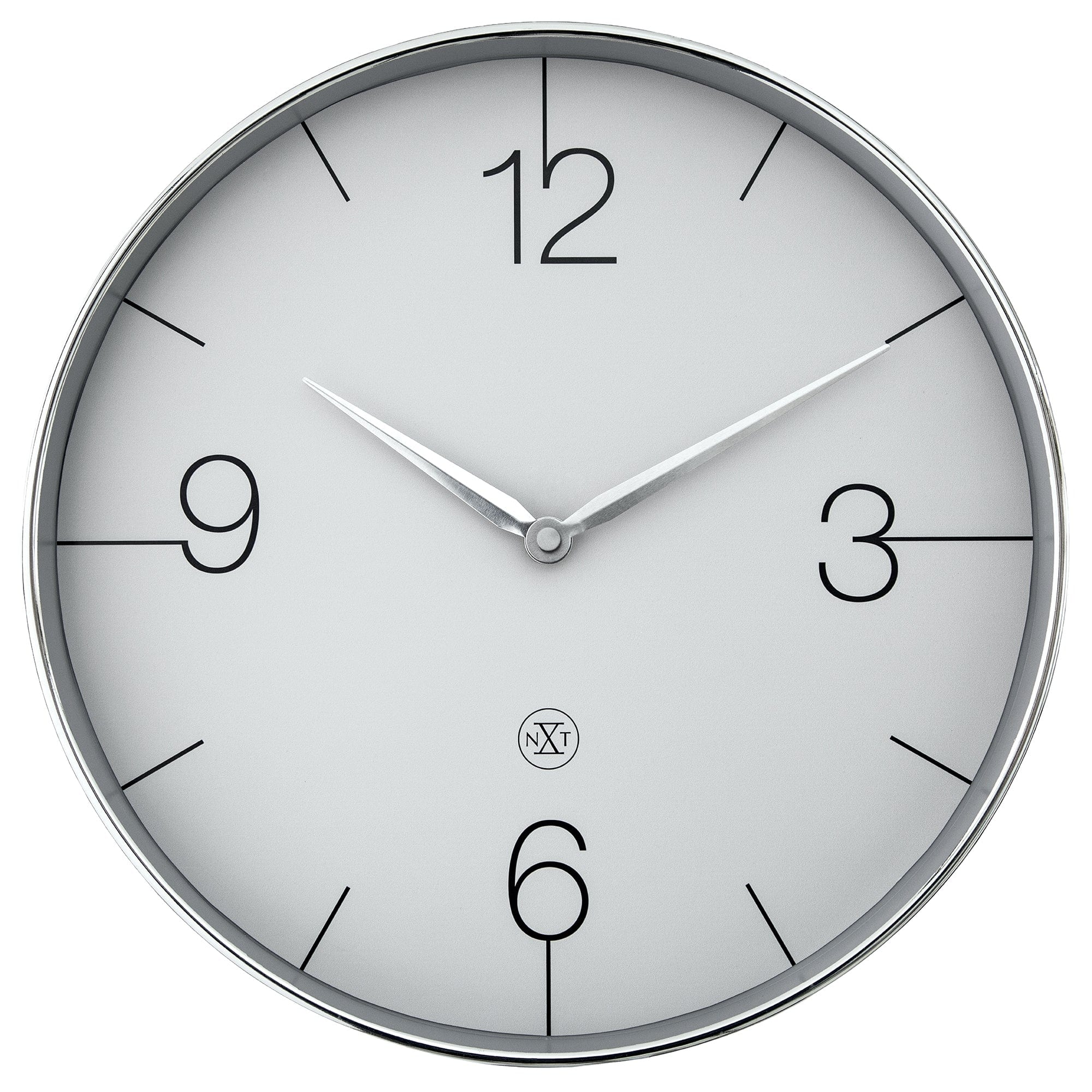 Wall clock 30.5cm-Silent-Gold/Chrome/Grey-Plastic-nXt 'Finesse' - Goat Corp