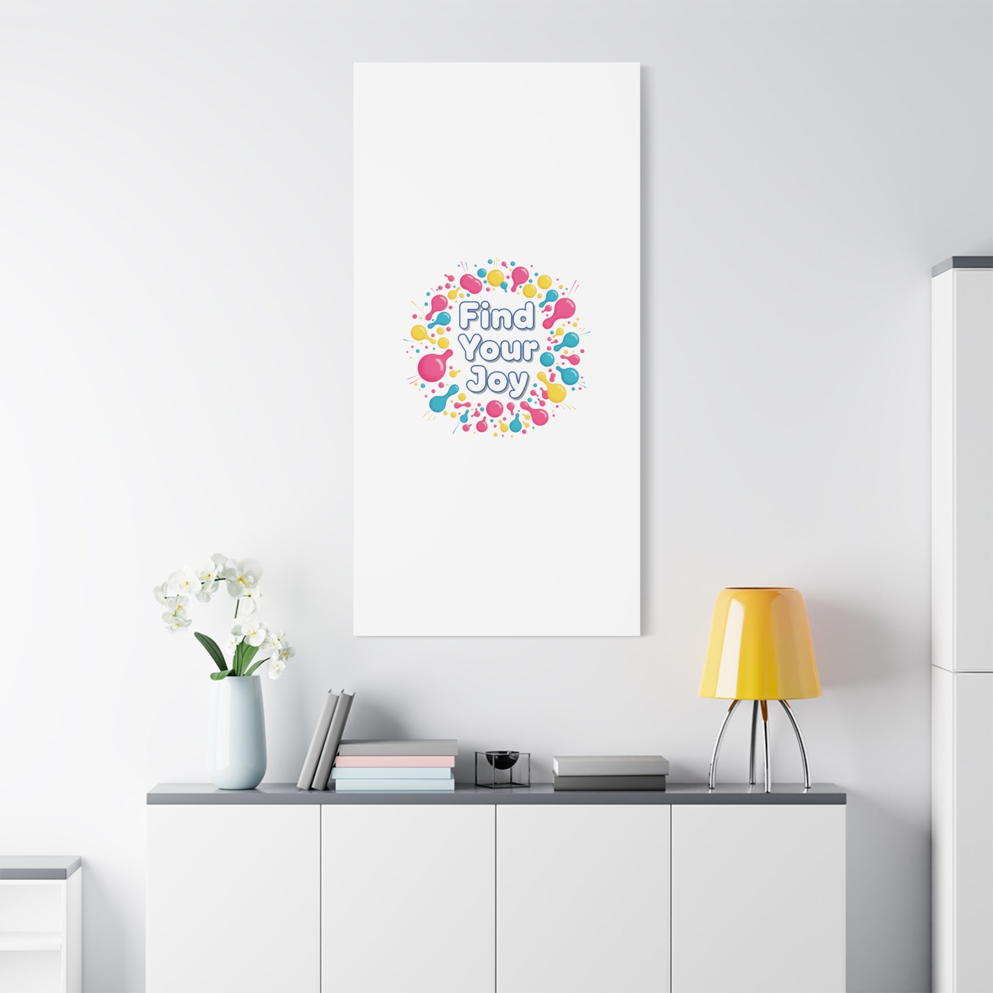 Find Your Joy Canvas | Dopamine Decor, Neon Gradient Squiggle Art