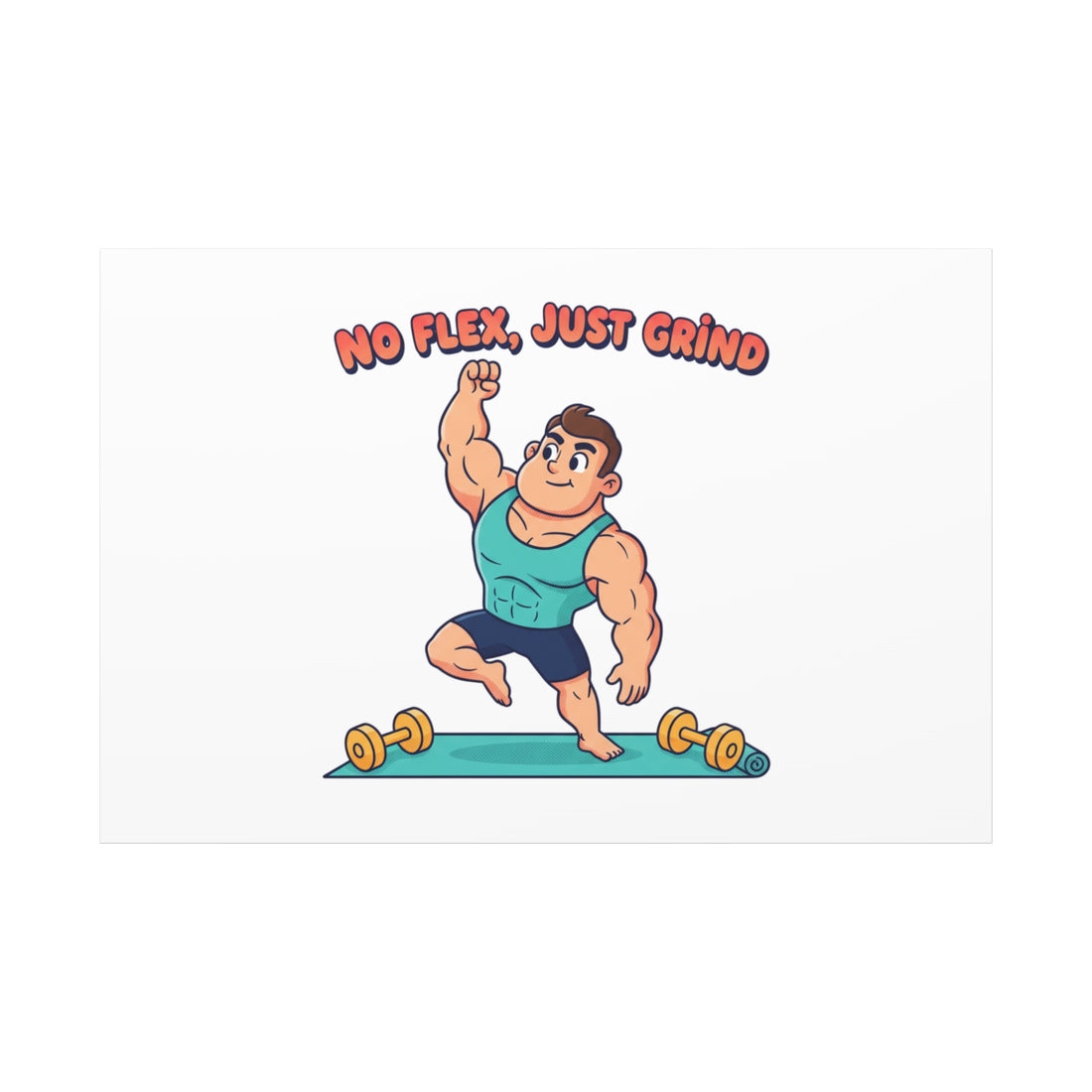No Flex Just Grind canvas, Gymtimidation humor wall art | start small fitness décor