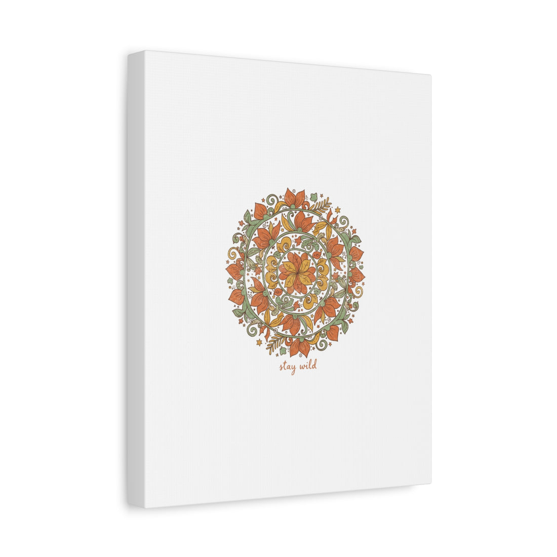 Stay Wild Mandala Canvas, Boho Paisley Wall Art | Artisanal Boho Print