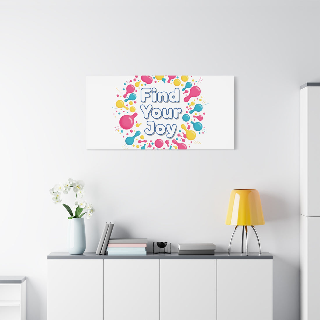 Find Your Joy Canvas | Dopamine Decor, Neon Gradient Squiggle Art