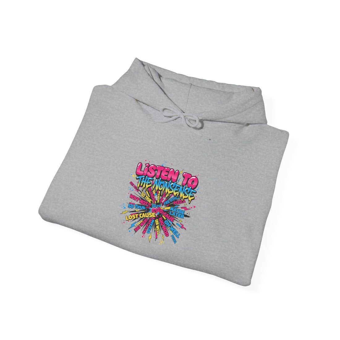 listen to chaos Hoodie | slogan & glitch graphic, meme phrase sweatshirt
