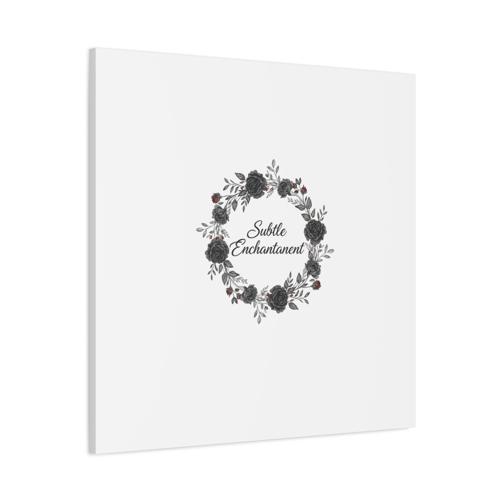 Moon Rose Wreath Canvas, Romantic Gothic Lite, Soft Goth Floral Wall Art