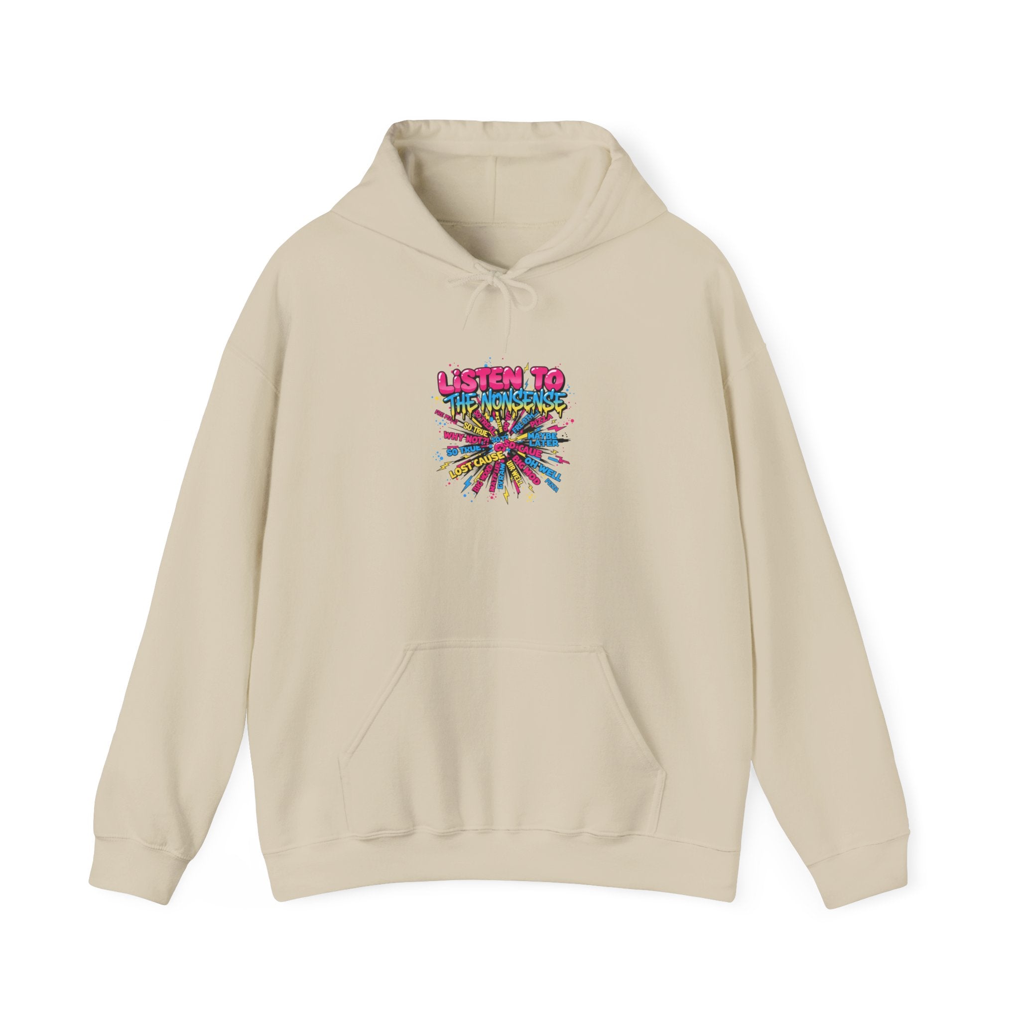 listen to chaos Hoodie | slogan & glitch graphic, meme phrase sweatshirt
