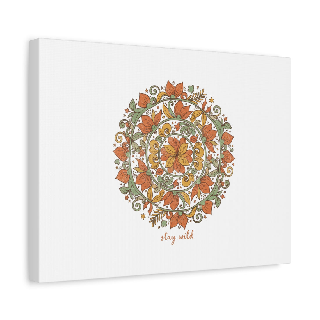 Stay Wild Mandala Canvas, Boho Paisley Wall Art | Artisanal Boho Print