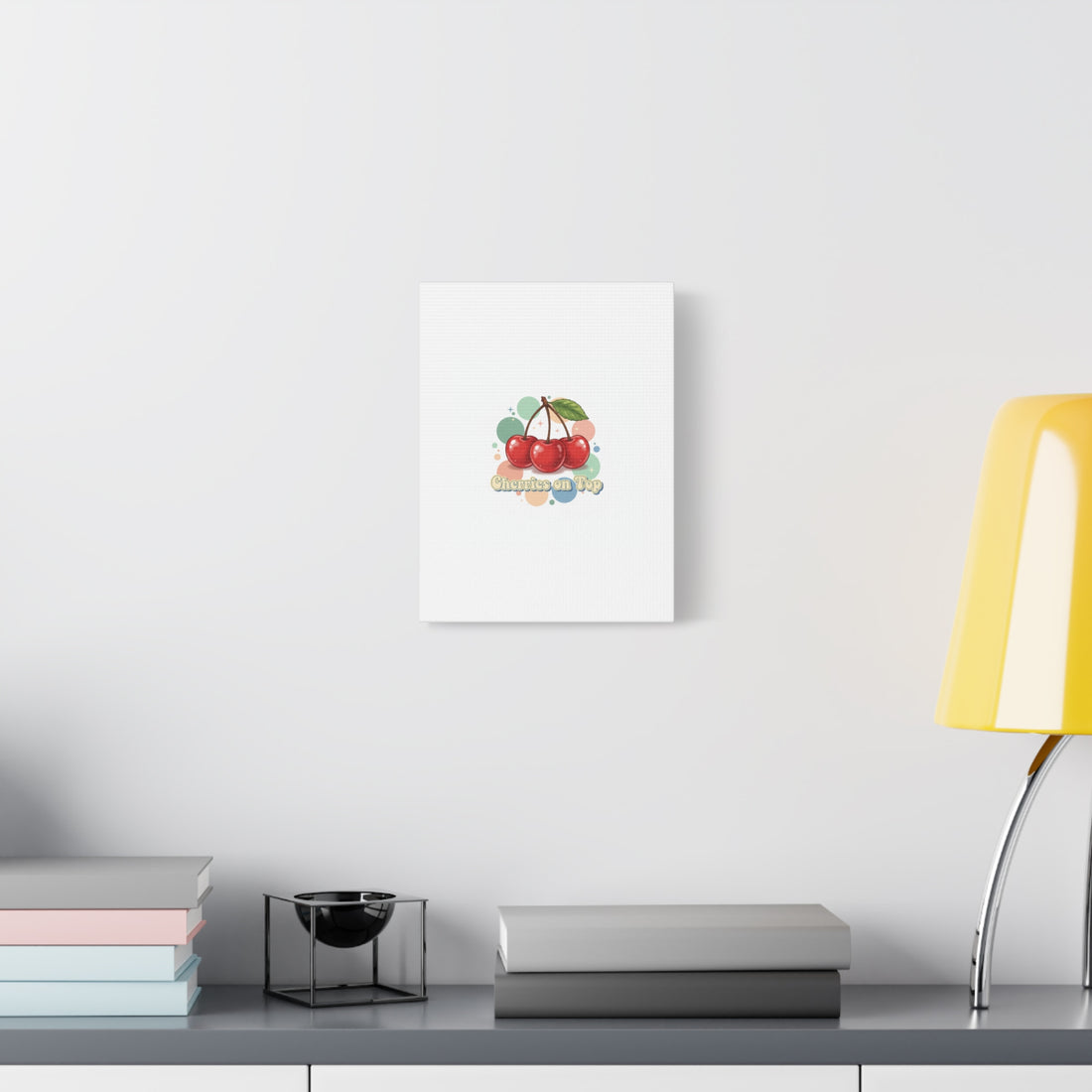 Cherries on Top Canvas | Retro Kawaii Fruit Wall Art