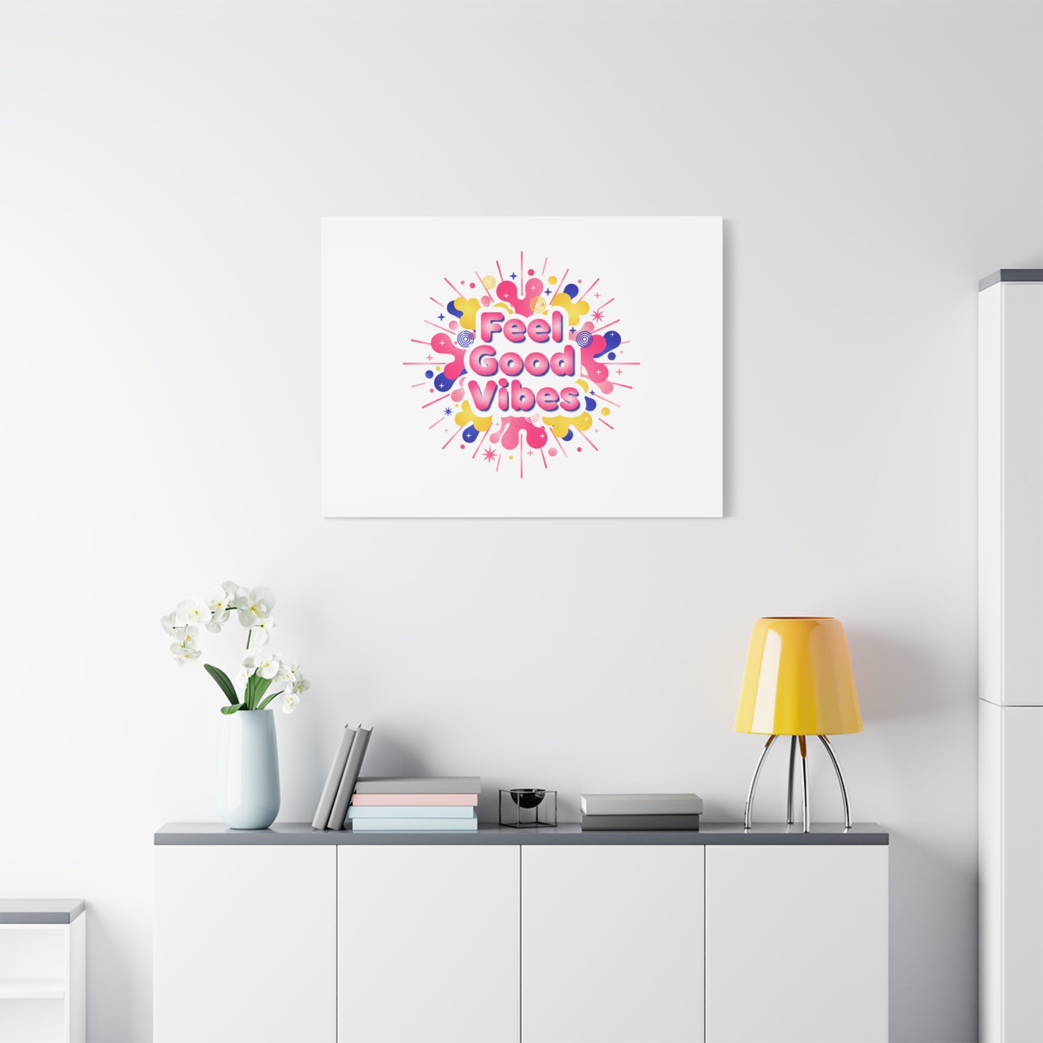 Feel Good Vibes Canvas | Dopamine Decor, Neon Gradient Squishy Art