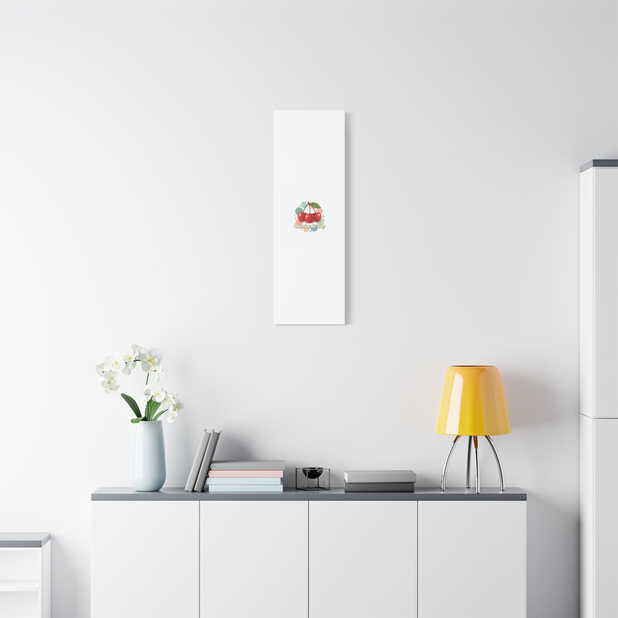 Cherries on Top Canvas | Retro Kawaii Fruit Wall Art