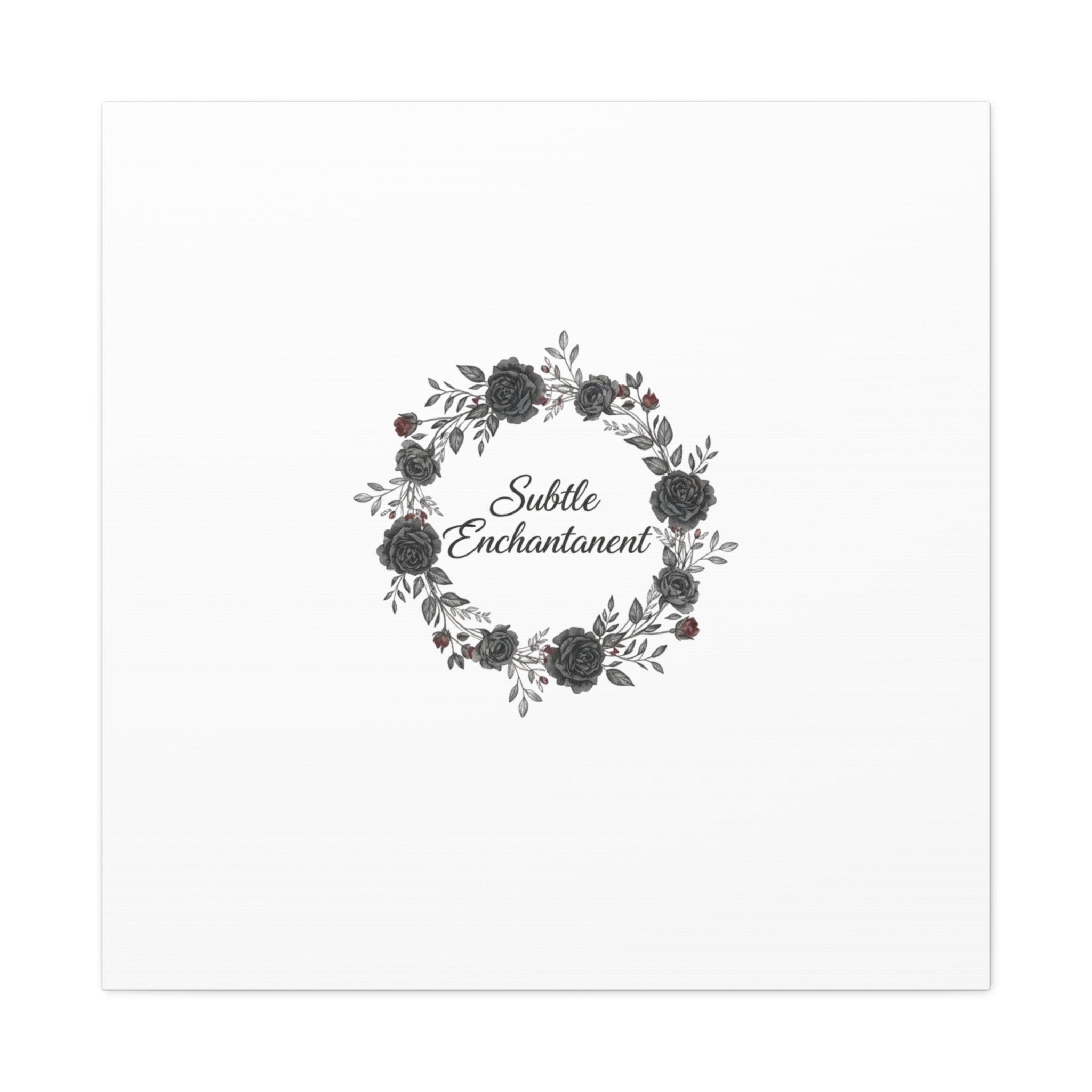 Moon Rose Wreath Canvas, Romantic Gothic Lite, Soft Goth Floral Wall Art