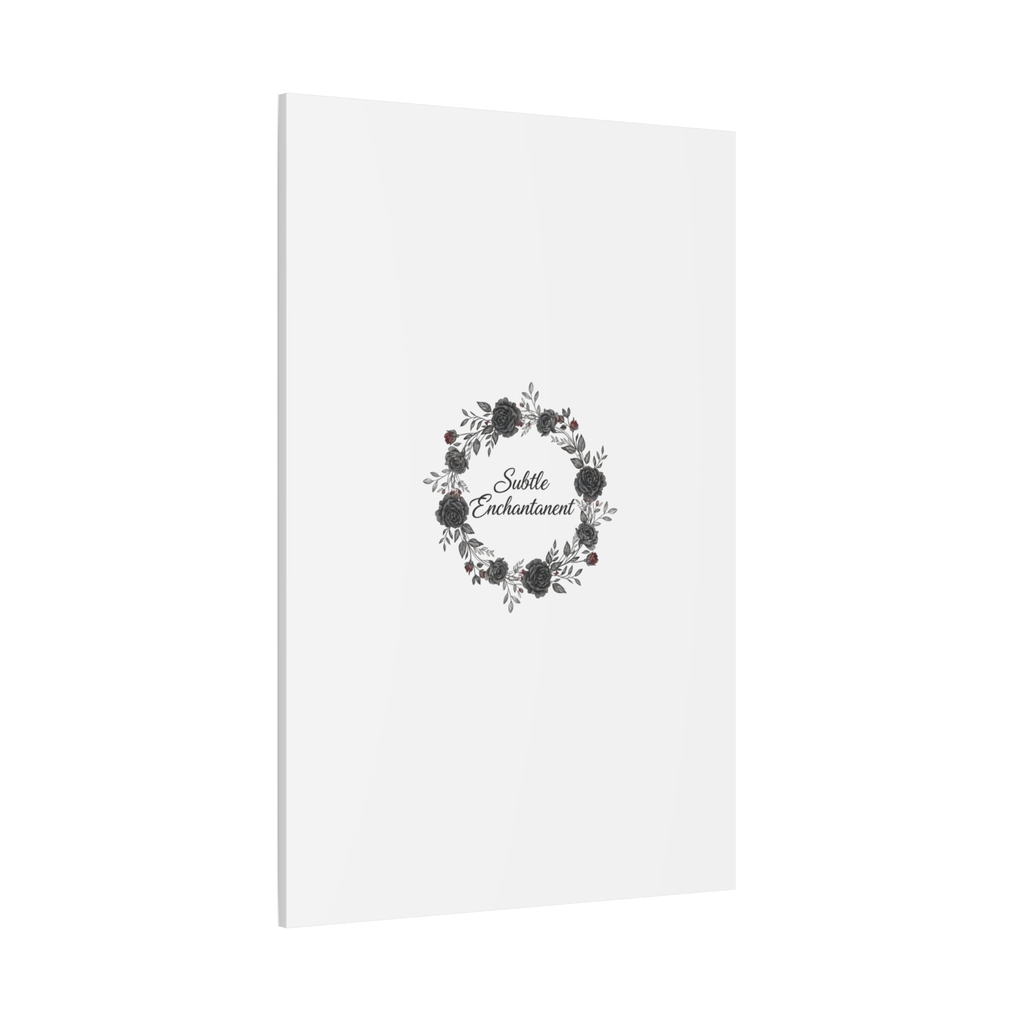 Moon Rose Wreath Canvas, Romantic Gothic Lite, Soft Goth Floral Wall Art