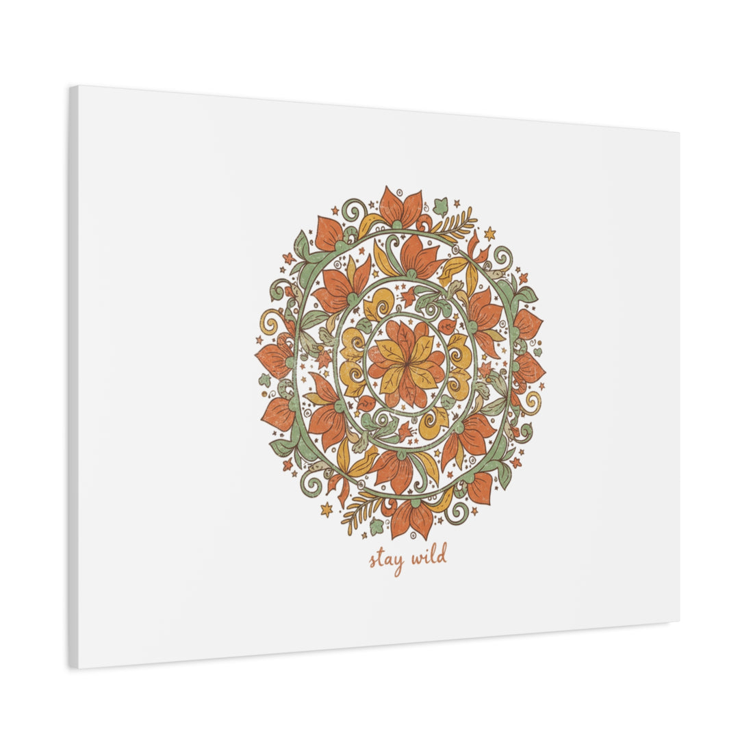 Stay Wild Mandala Canvas, Boho Paisley Wall Art | Artisanal Boho Print