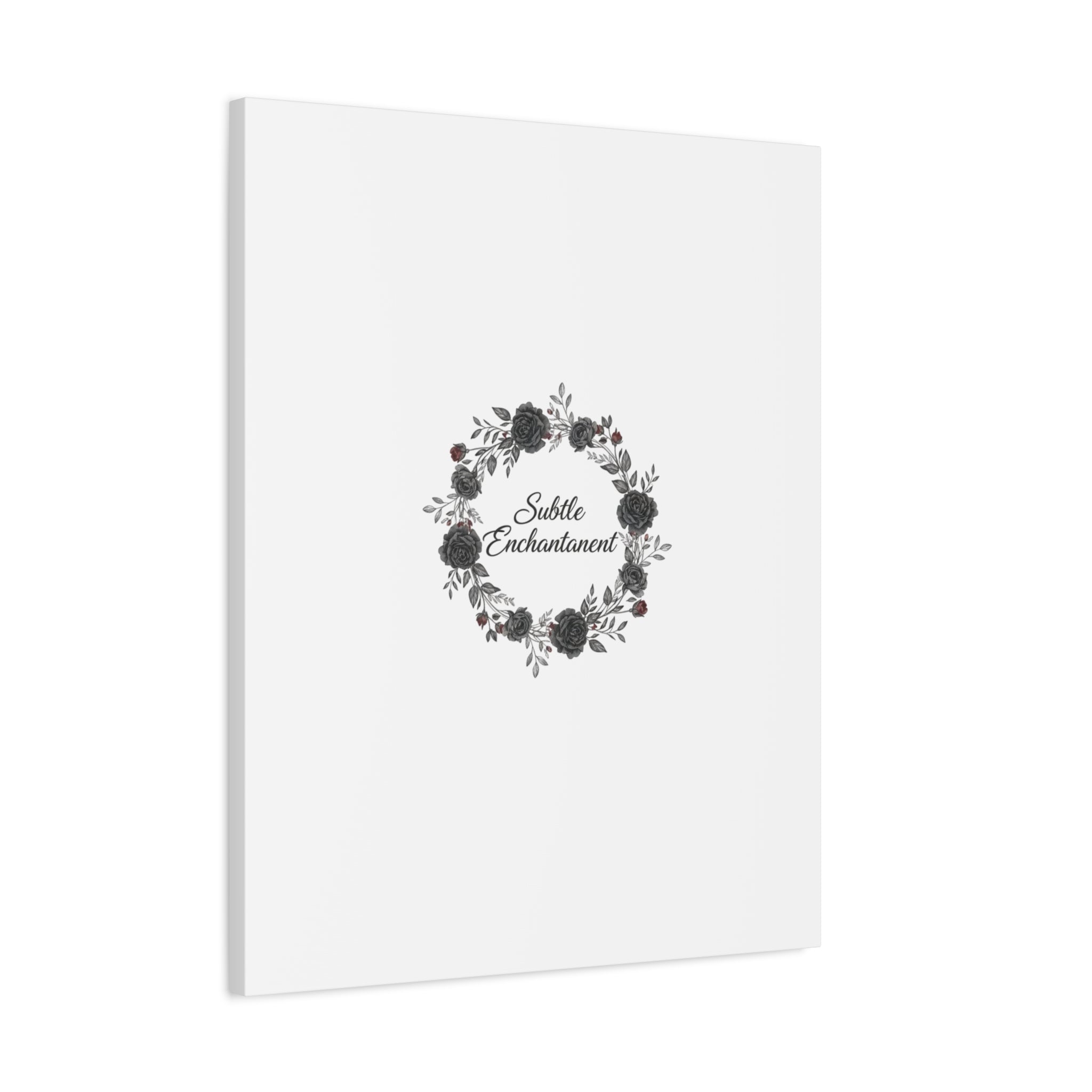 Moon Rose Wreath Canvas, Romantic Gothic Lite, Soft Goth Floral Wall Art