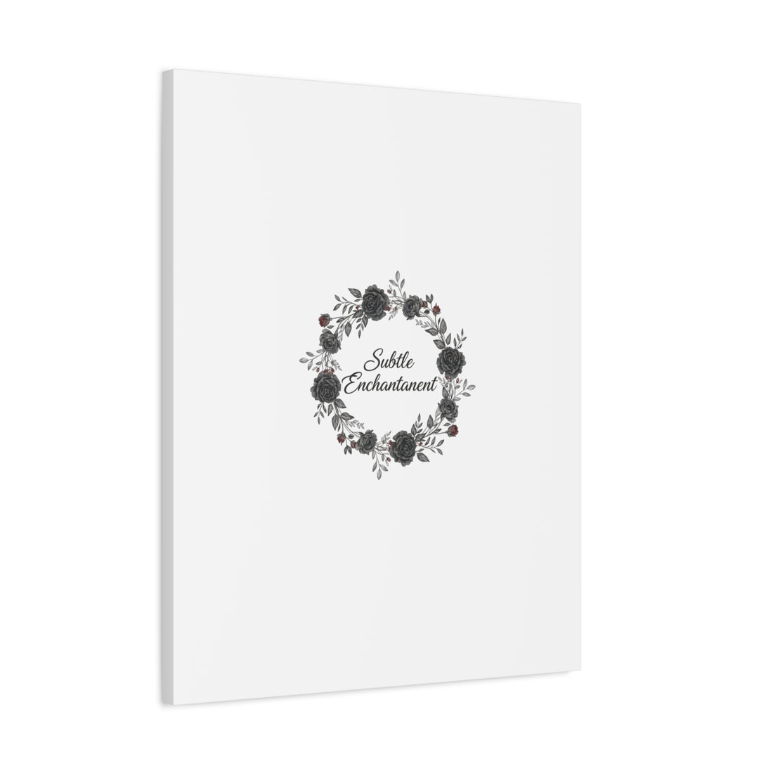 Moon Rose Wreath Canvas, Romantic Gothic Lite, Soft Goth Floral Wall Art