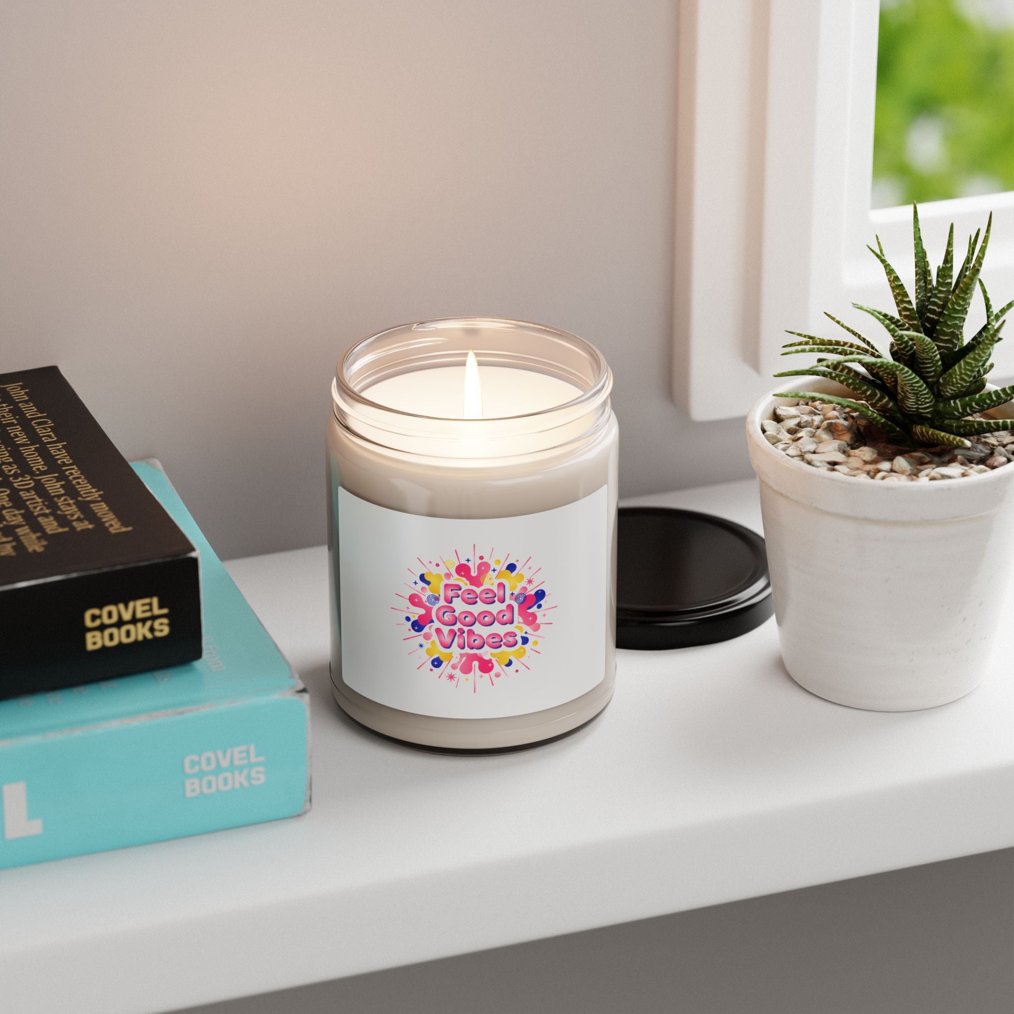 Feel Good Vibes Candle | Dopamine Decor, Neon Gradient Soy Jar