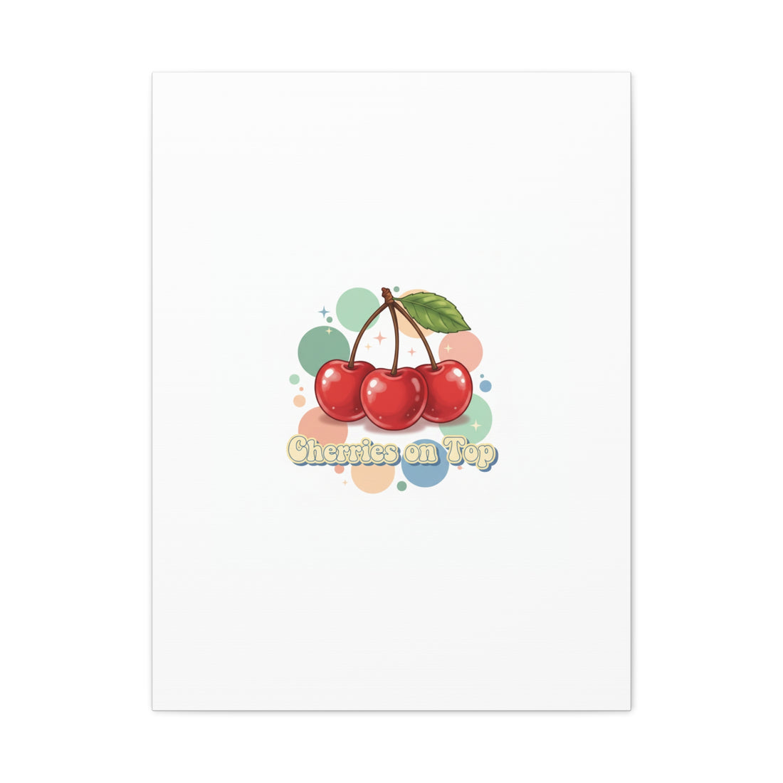 Cherries on Top Canvas | Retro Kawaii Fruit Wall Art