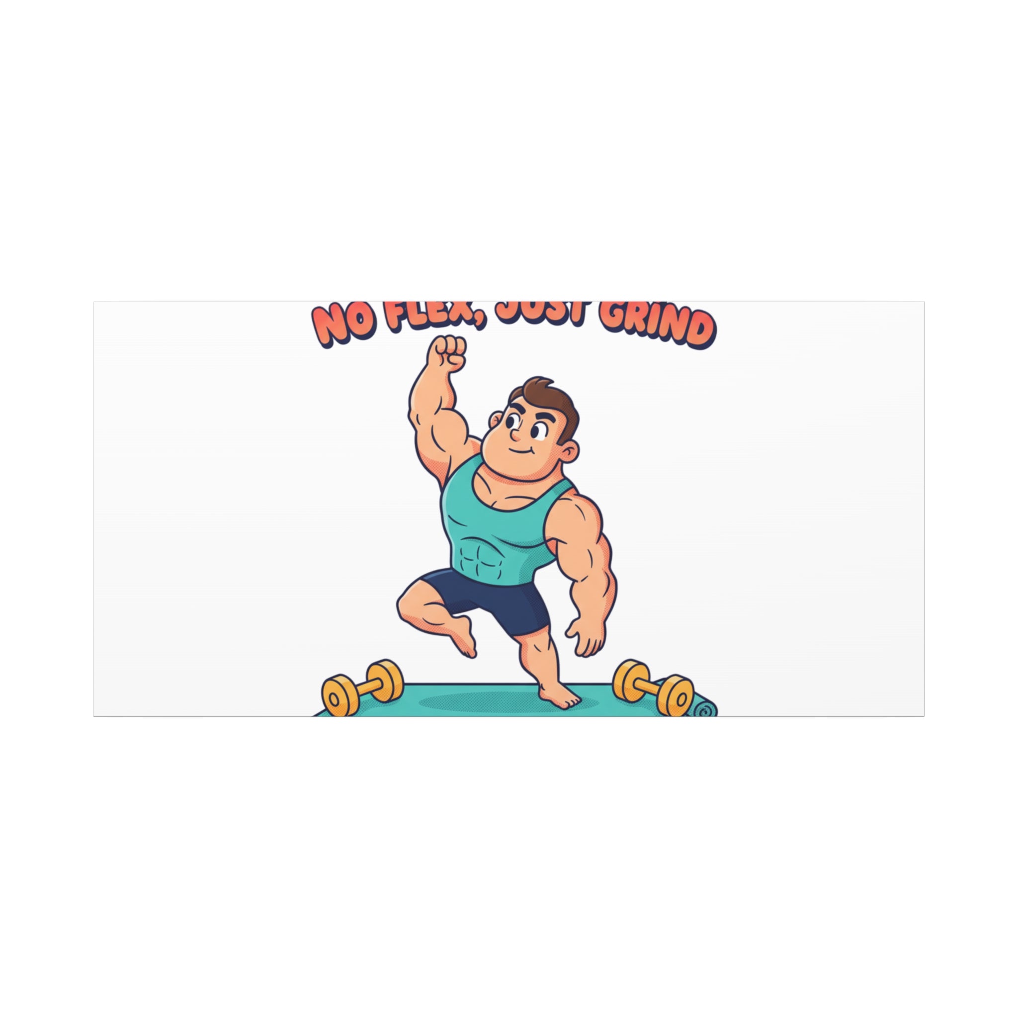 No Flex Just Grind canvas, Gymtimidation humor wall art | start small fitness décor