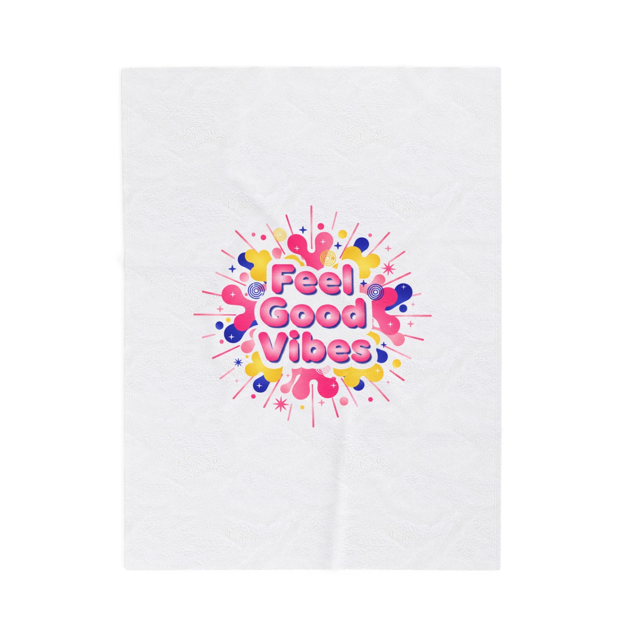 Feel Good Vibes Velveteen Blanket | Dopamine Decor, neon gradient squishy art