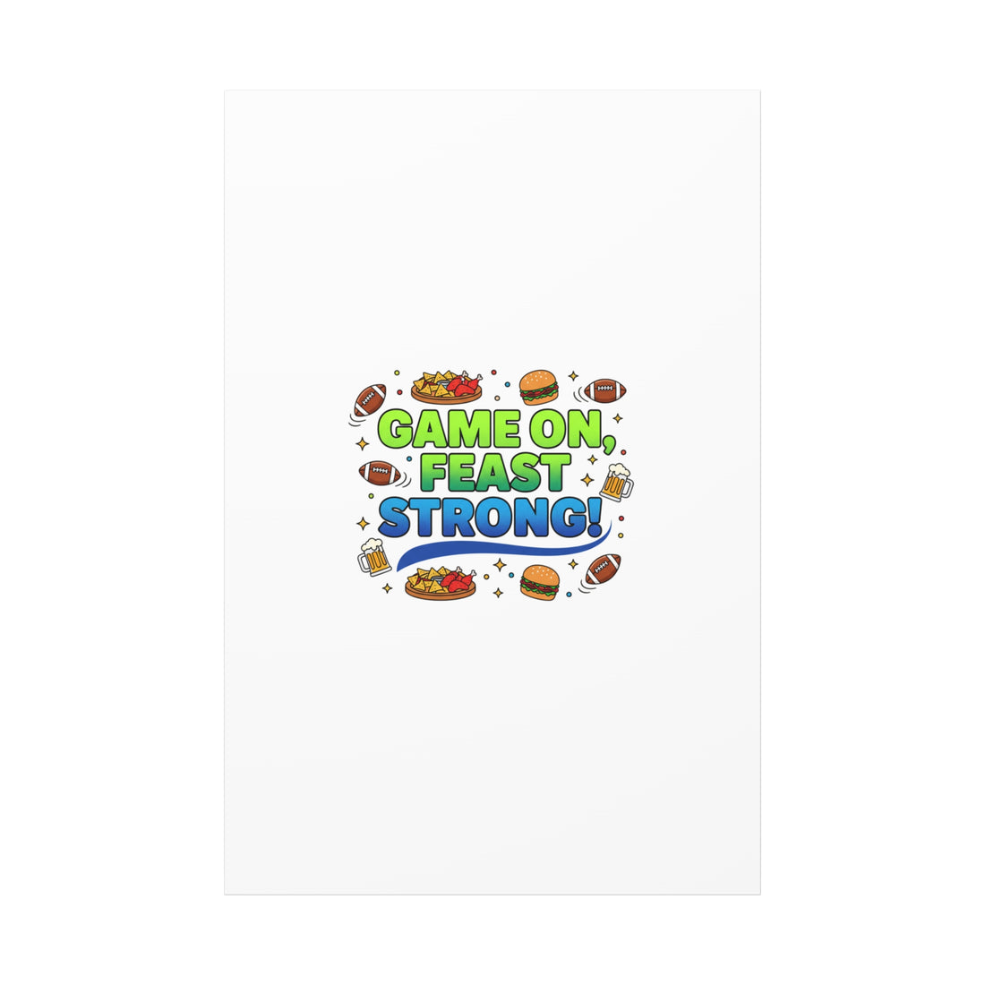 Game On Feast Strong Canvas, Super Bowl Party, Game Day Humor | Football Snack Master