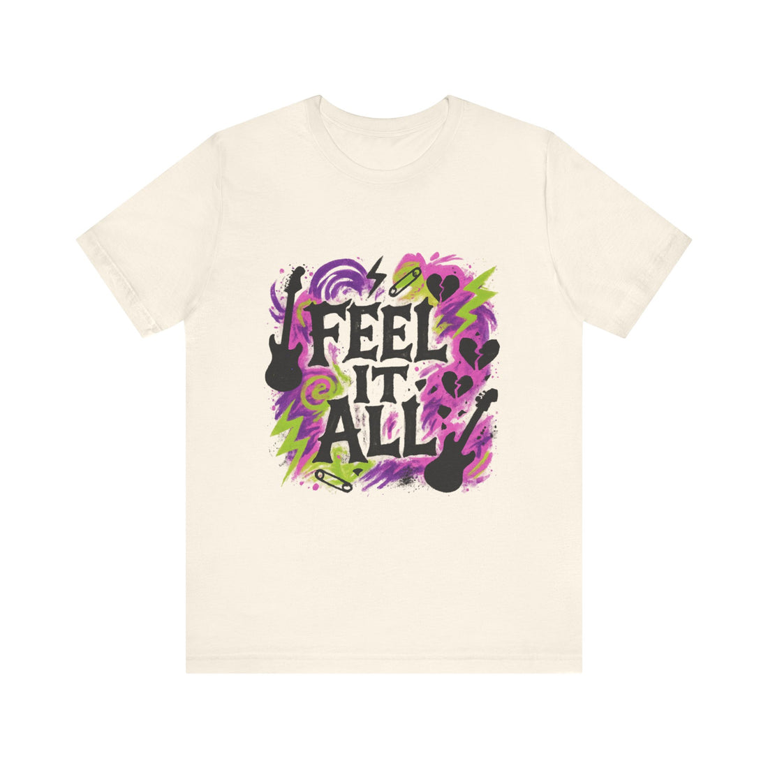 Feel It All Graphic Tee — Retro Music & Emotion Band Shirt