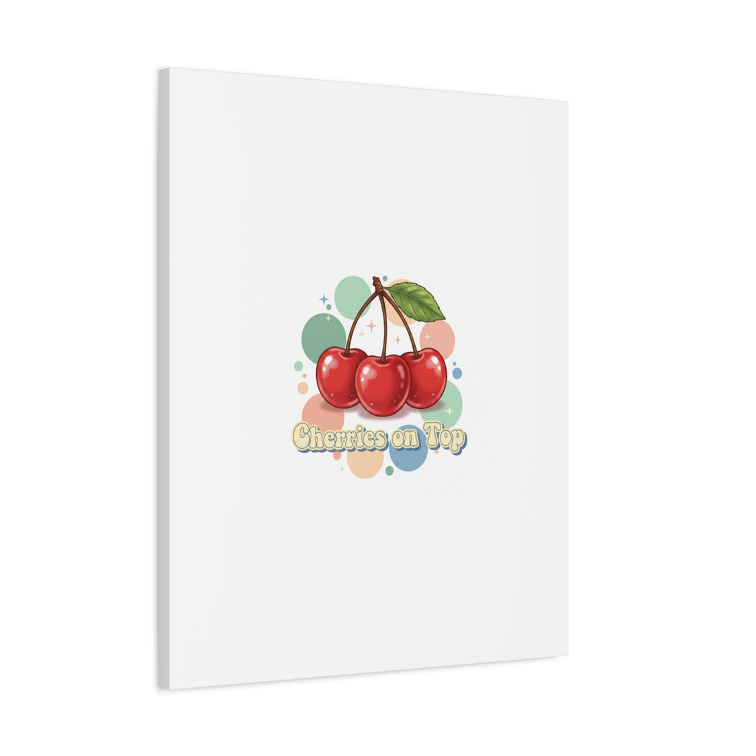 Cherries on Top Canvas | Retro Kawaii Fruit Wall Art