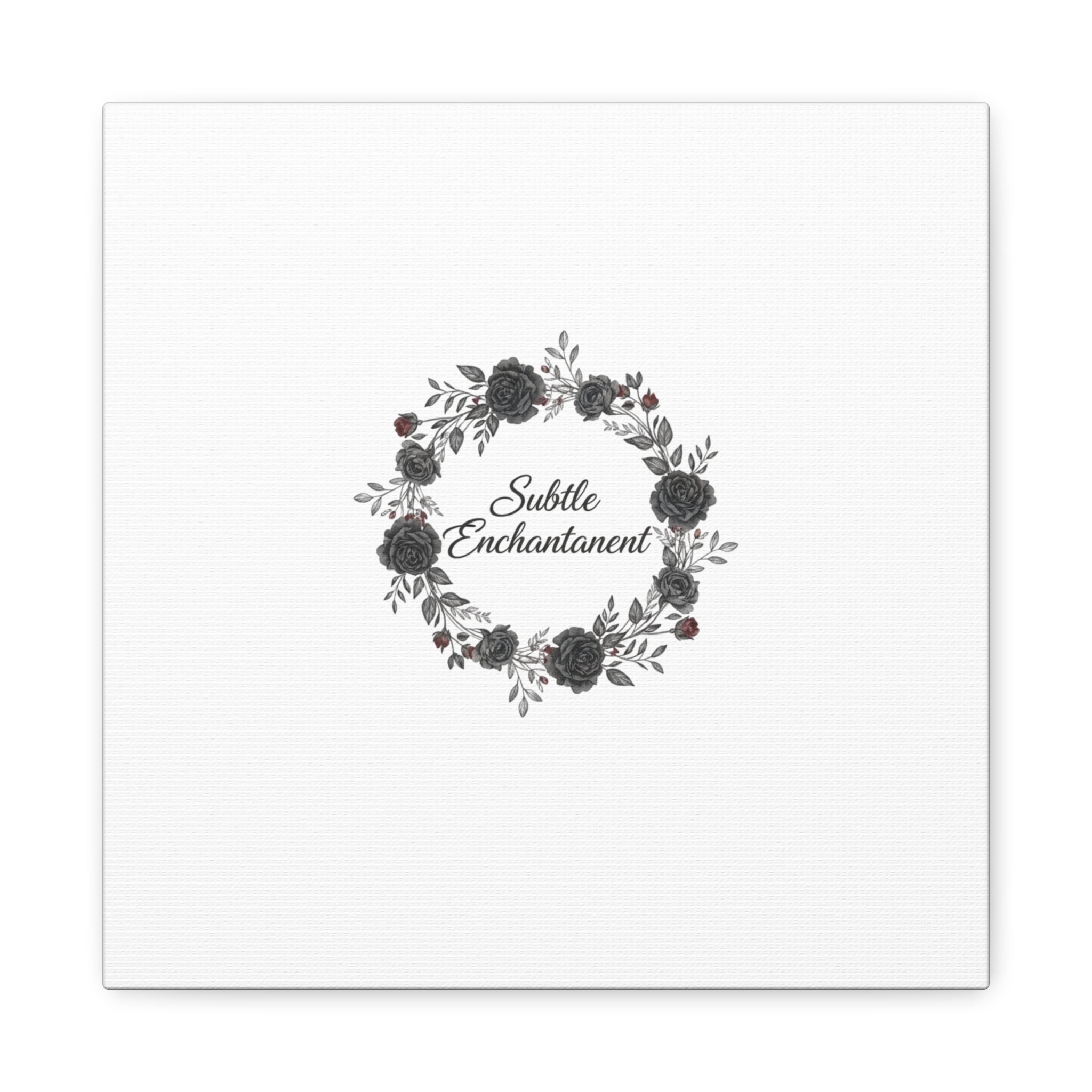 Moon Rose Wreath Canvas, Romantic Gothic Lite, Soft Goth Floral Wall Art