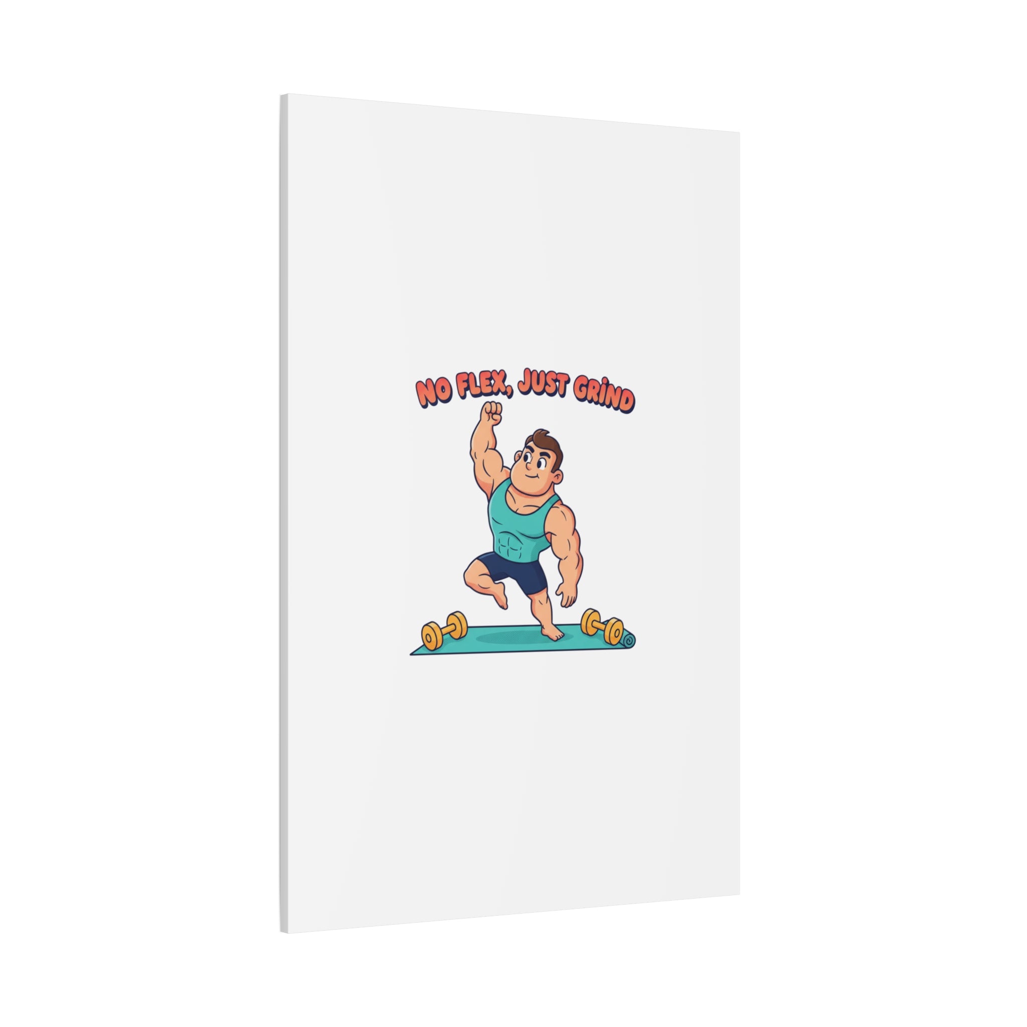 No Flex Just Grind canvas, Gymtimidation humor wall art | start small fitness décor