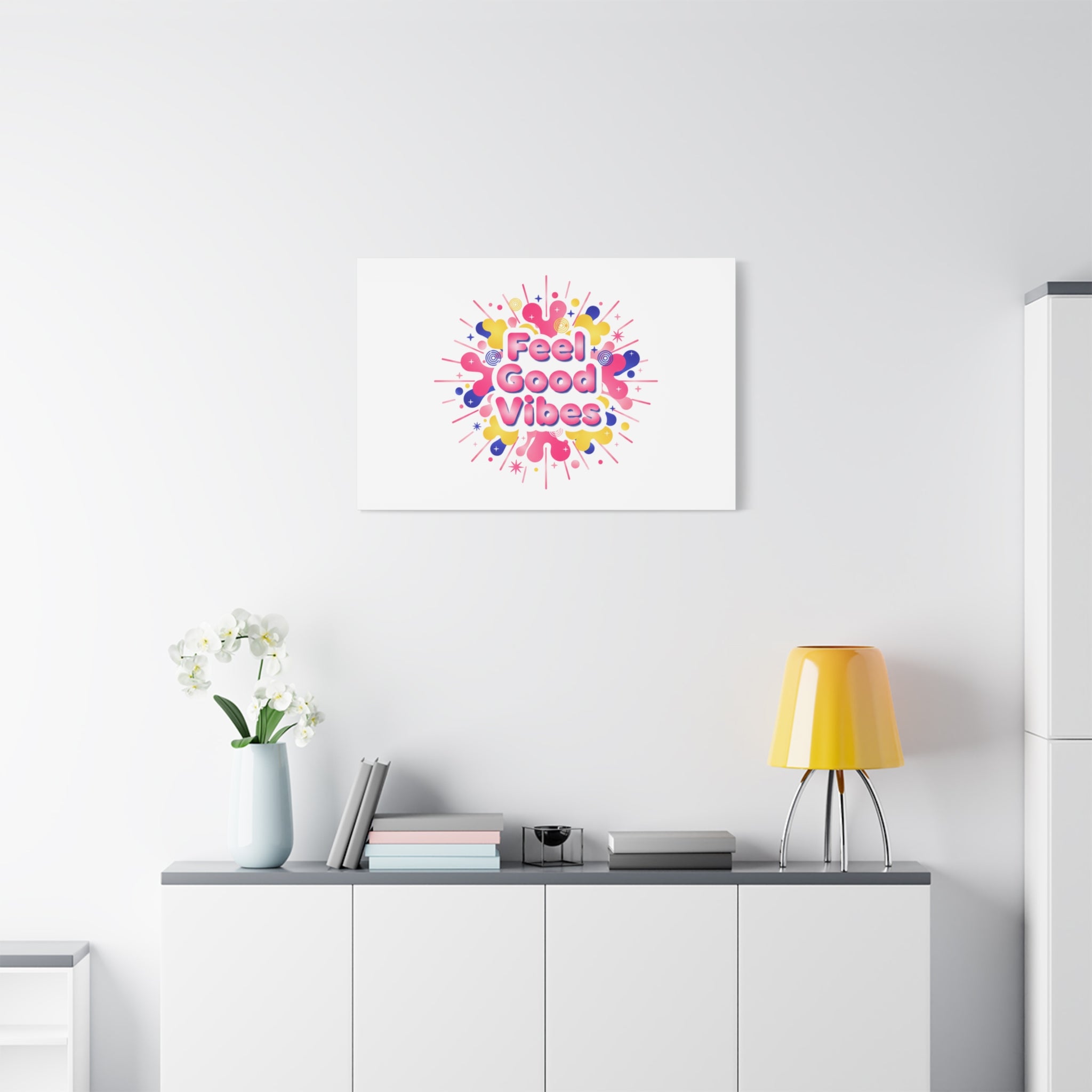 Feel Good Vibes Canvas | Dopamine Decor, Neon Gradient Squishy Art