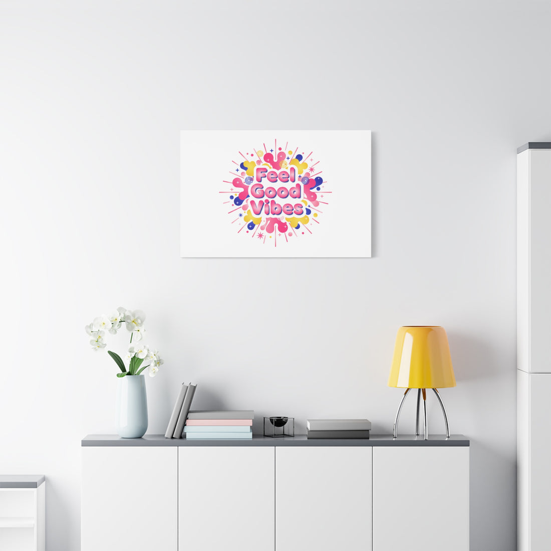 Feel Good Vibes Canvas | Dopamine Decor, Neon Gradient Squishy Art