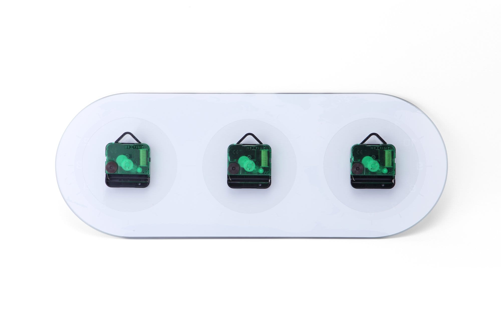 Wall clock - 50 x 18.6 x 3.6 cm - Glass - World time clock- 'Mondial' - Goat Corp