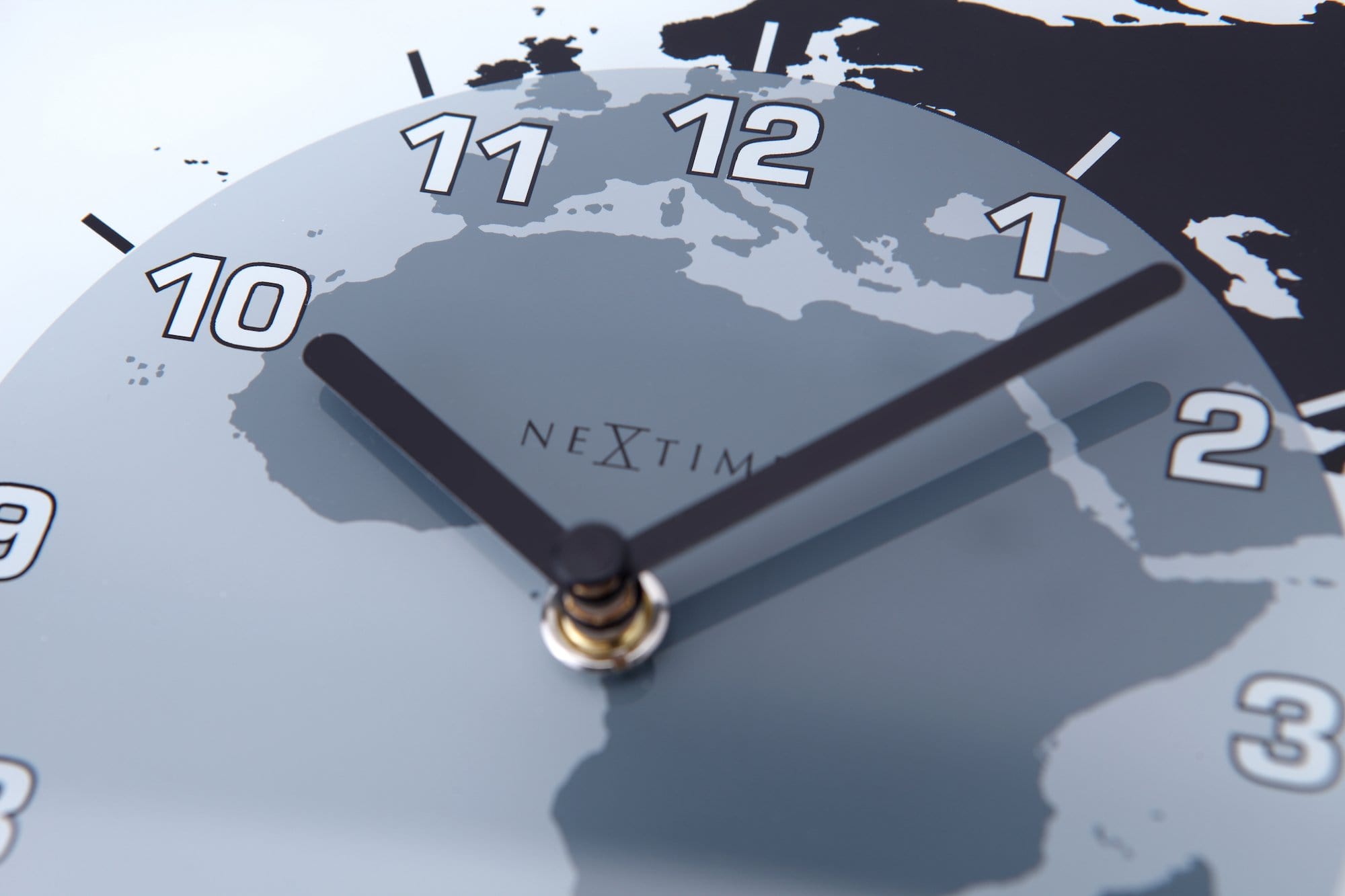 Wall clock - 50 x 18.6 x 3.6 cm - Glass - World time clock- 'Mondial' - Goat Corp