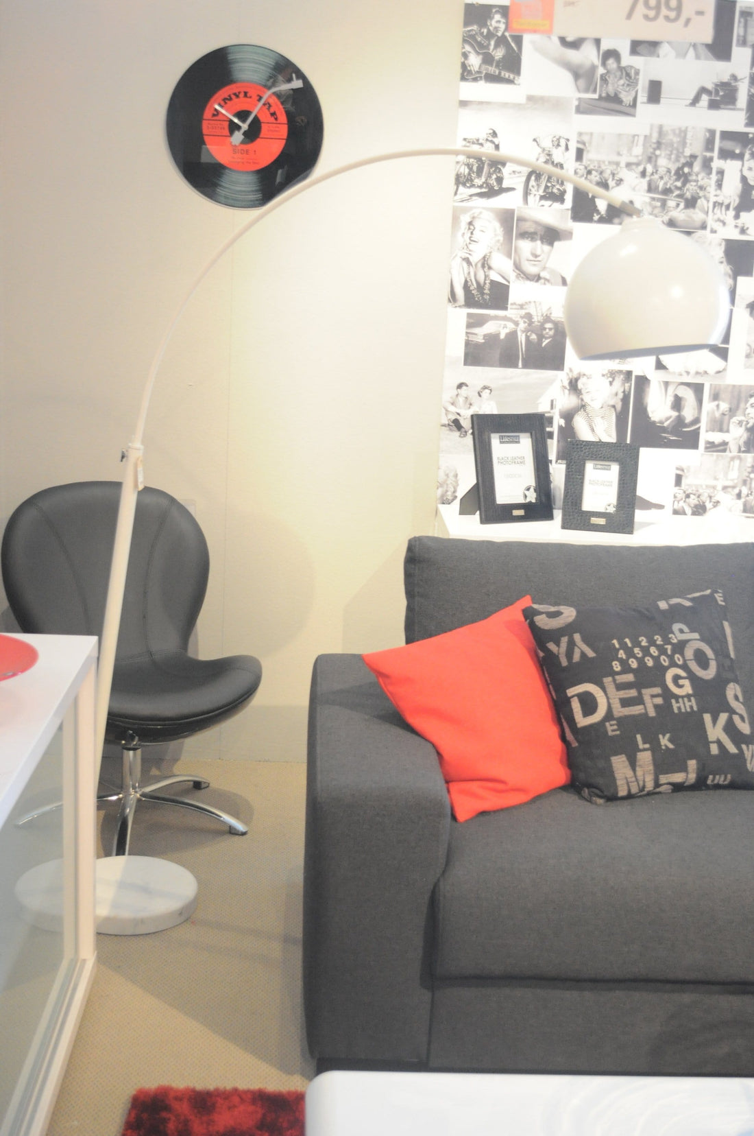 Wall clock - 43 cm - Glass - 'Vinyl Tap' - Goat Corp