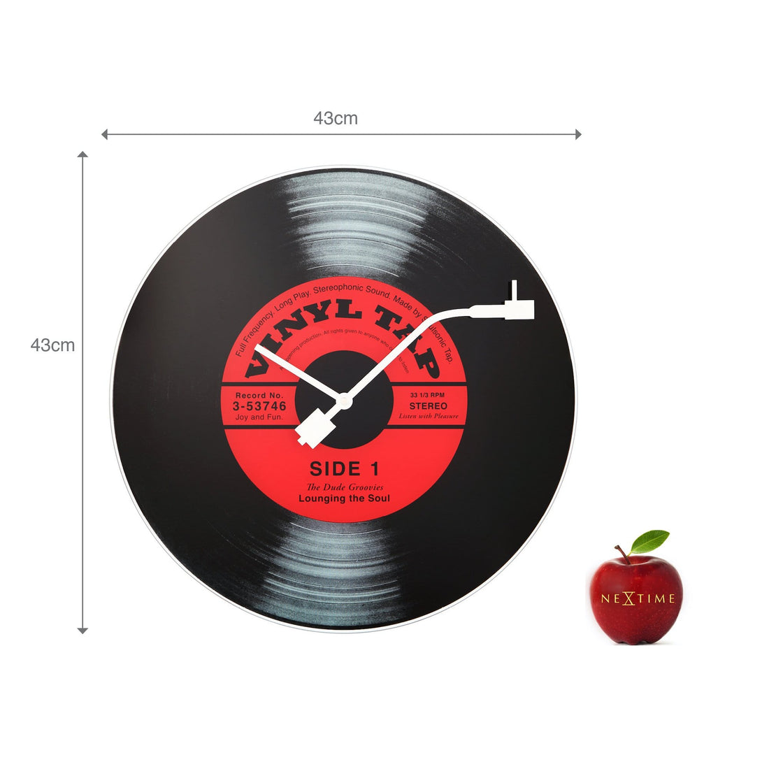 Wall clock - 43 cm - Glass - 'Vinyl Tap' - Goat Corp