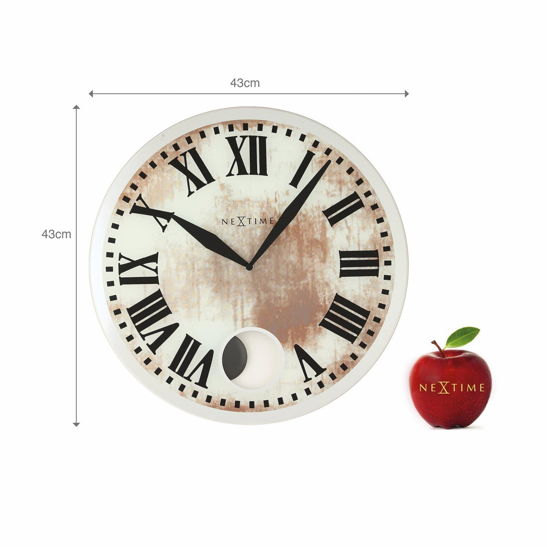 Wall clock - 43 x 4.2 cm - Glass - 'Romana' - Goat Corp