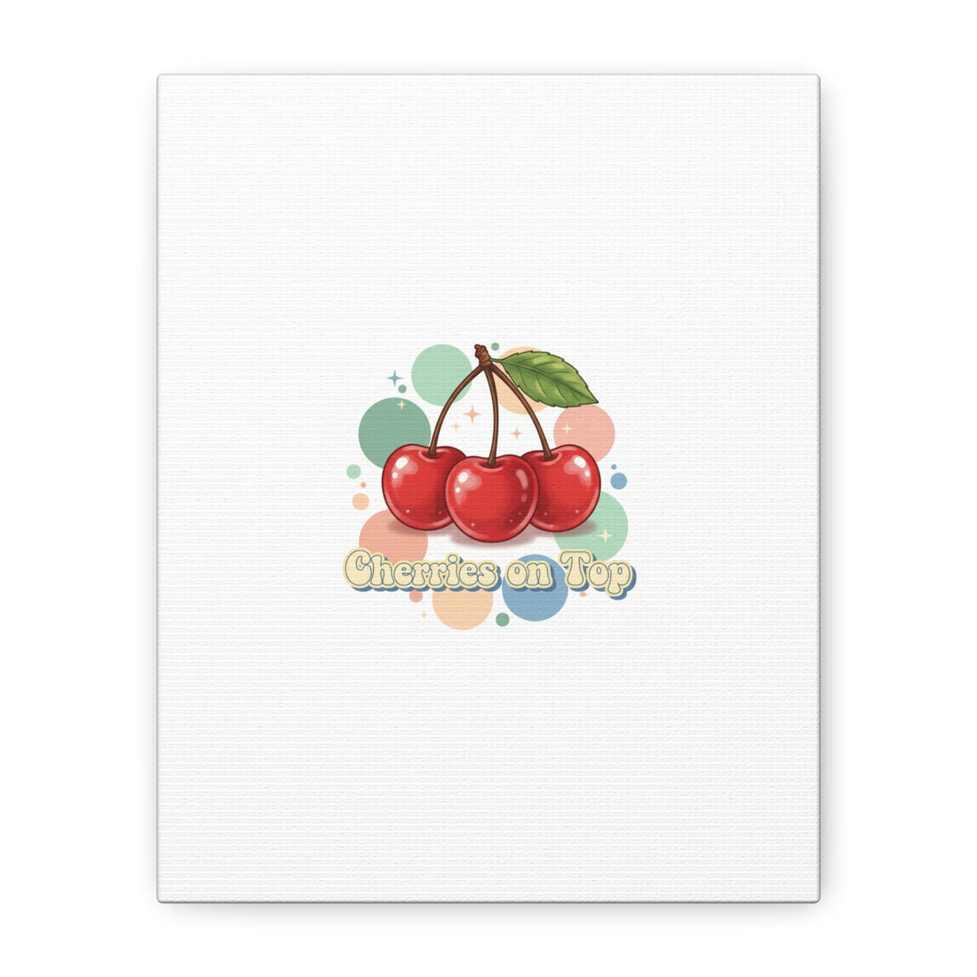 Cherries on Top Canvas | Retro Kawaii Fruit Wall Art
