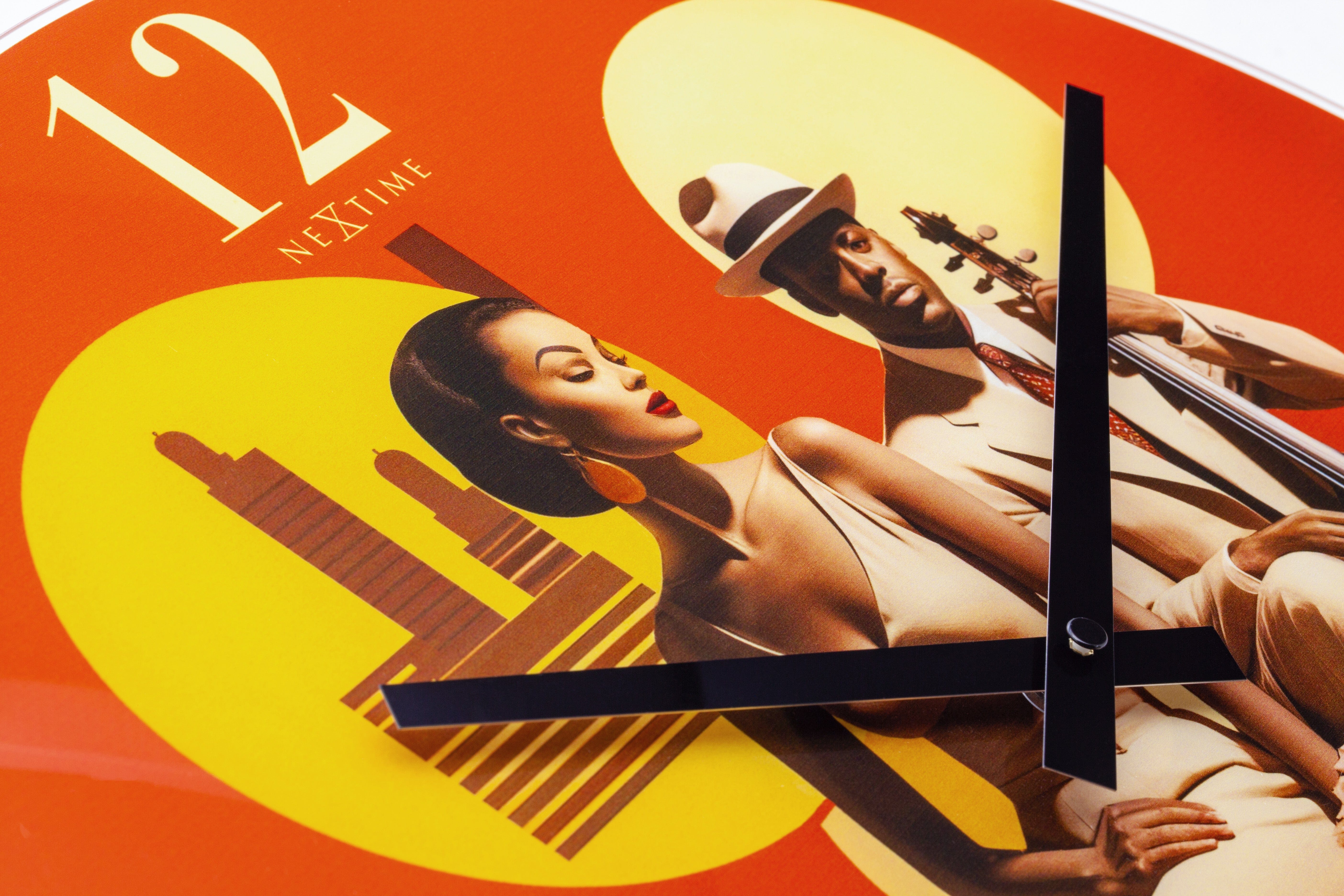 Wall clock - 43cm - Silent - Multicolour - Glass - 'Jazz' - Goat Corp