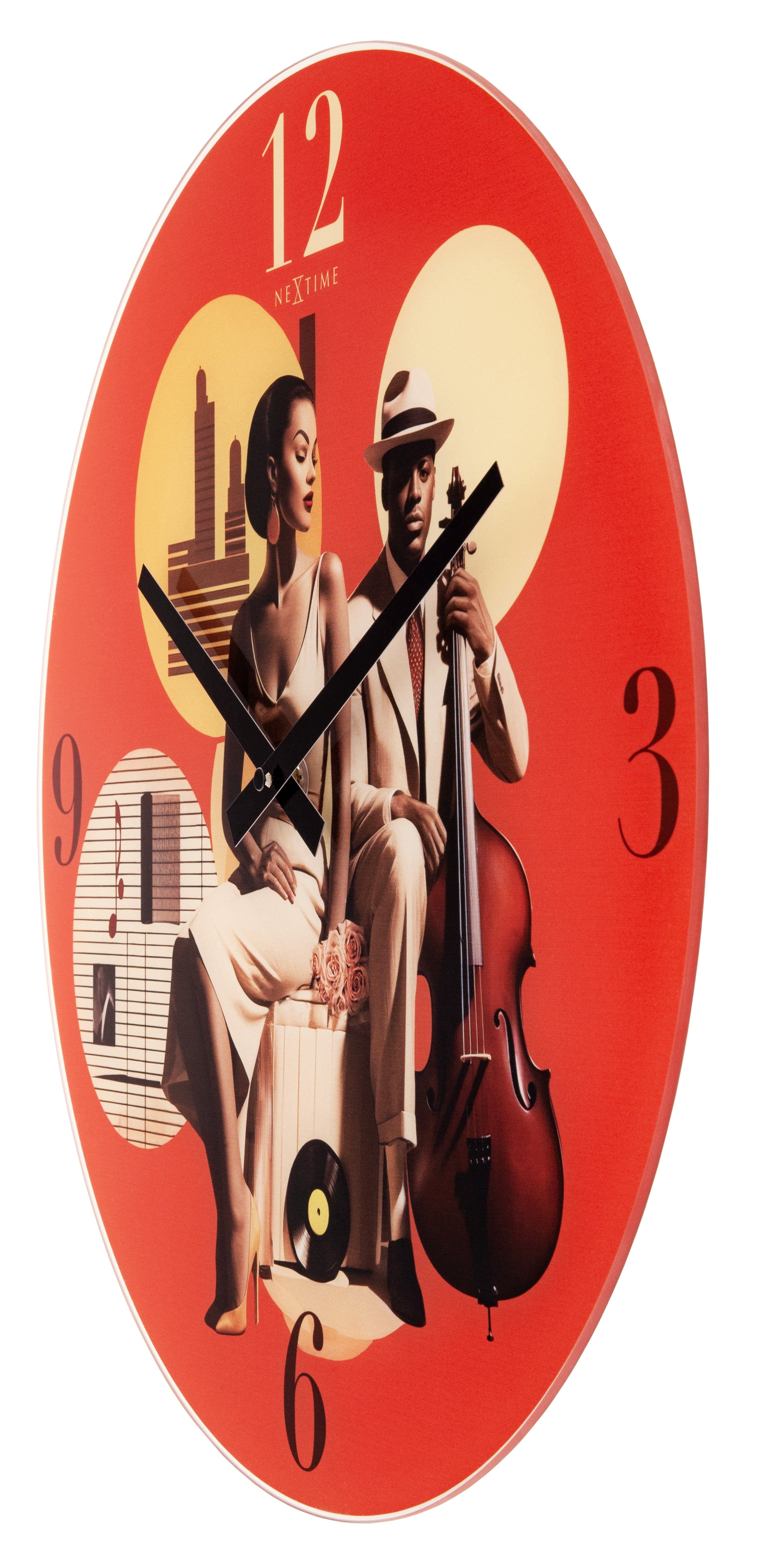 Wall clock - 43cm - Silent - Multicolour - Glass - 'Jazz' - Goat Corp