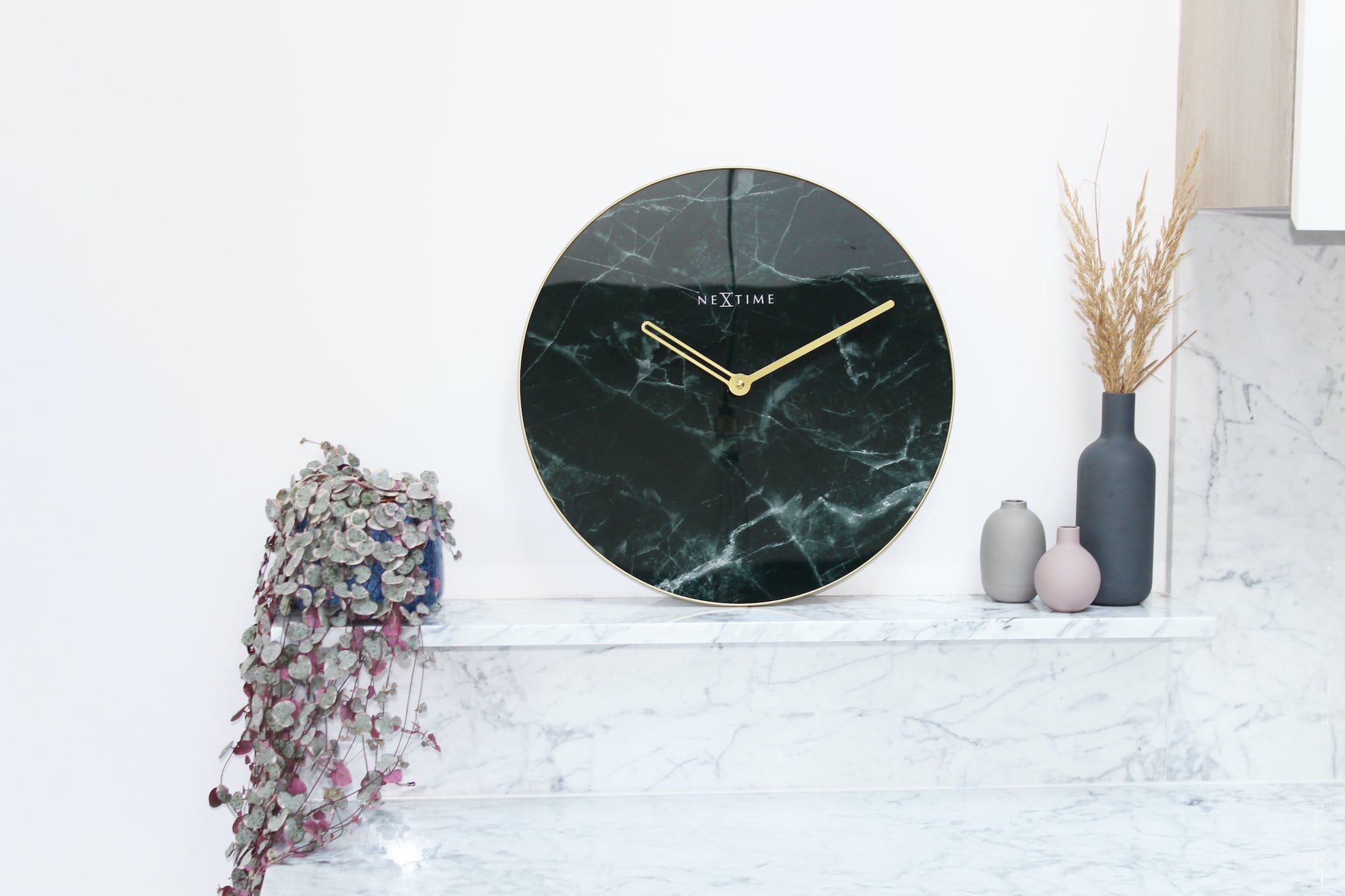 Wall clock -  40 cm - Glass / Metal - 'Marble' - Goat Corp