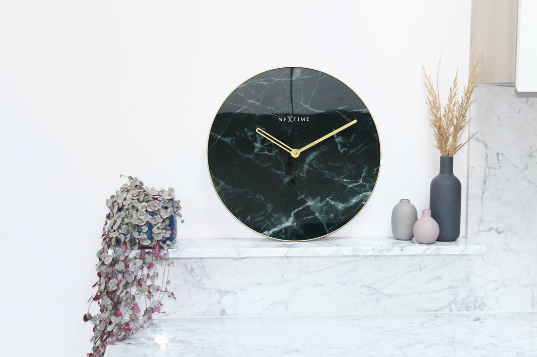 Wall clock -  40 cm - Glass / Metal - 'Marble' - Goat Corp